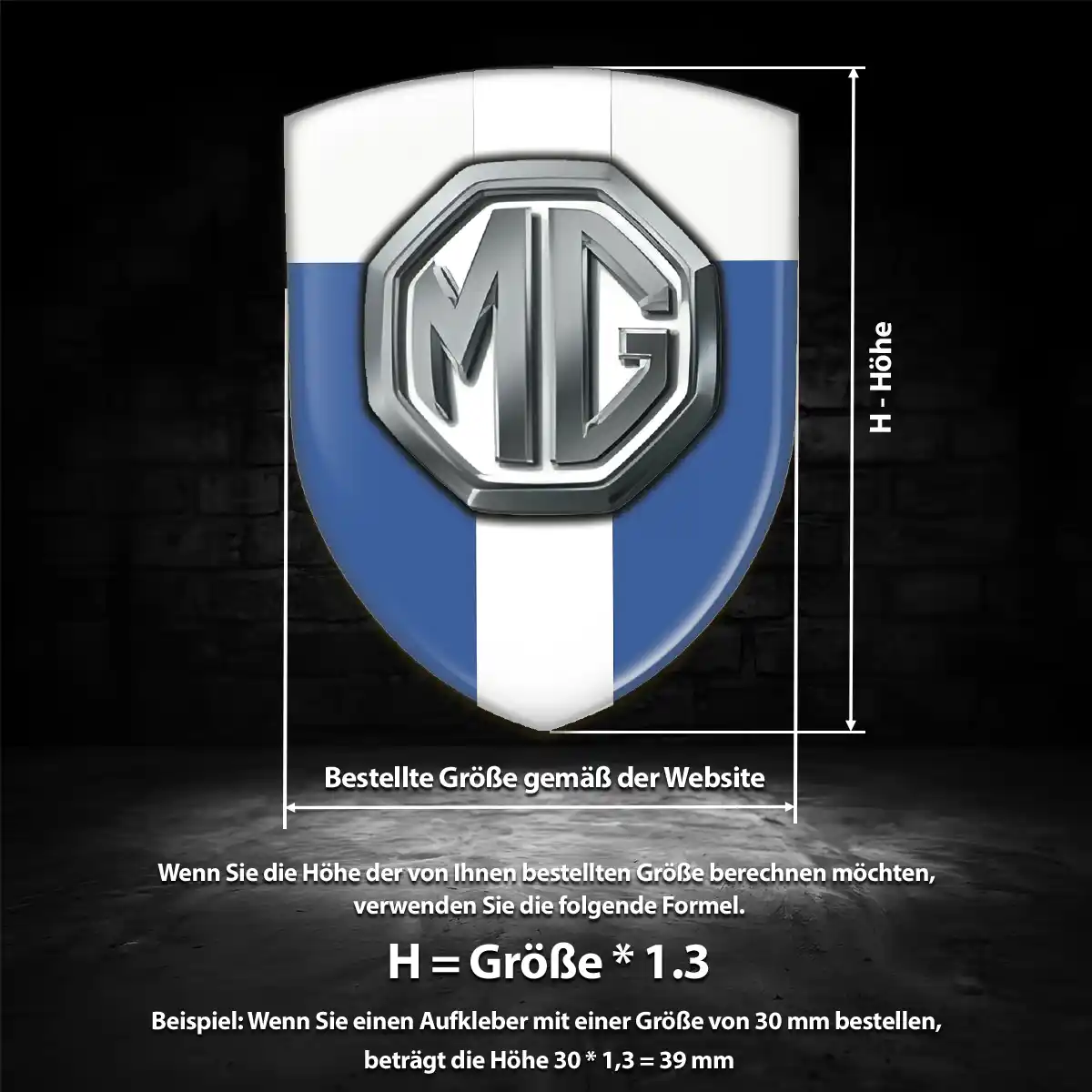 MG Wappen Aufkleber Emblem Erstklassige Qualität