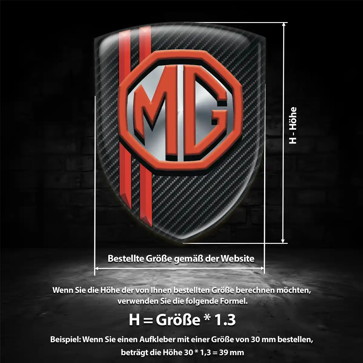 MG Wappen Aufkleber Emblem Exterieurdesign