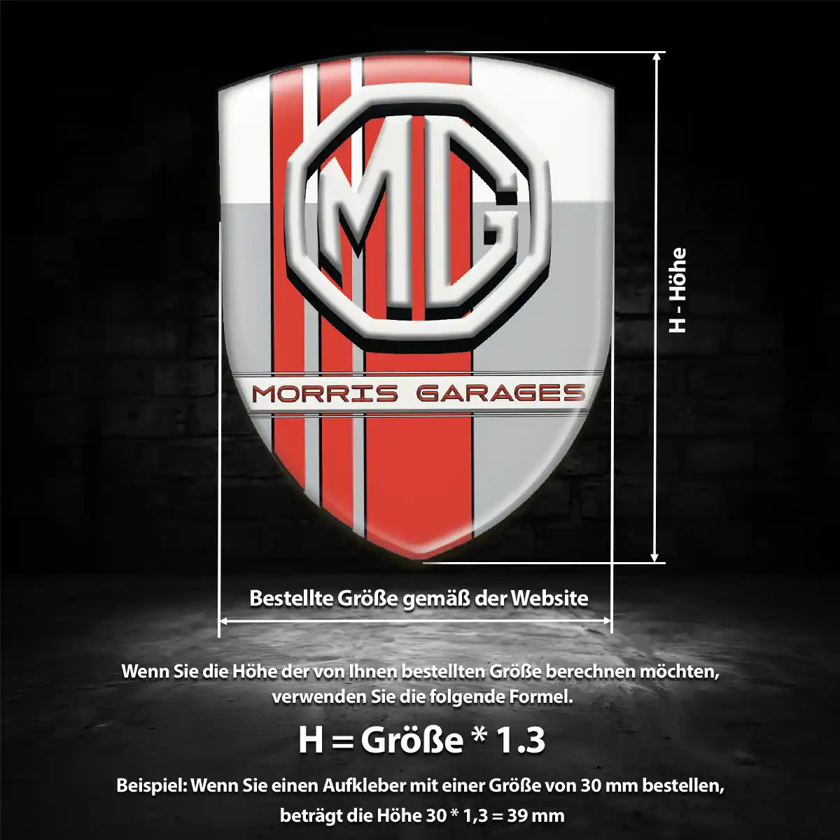 MG Wappen Aufkleber Emblem Limitierte Auflage
