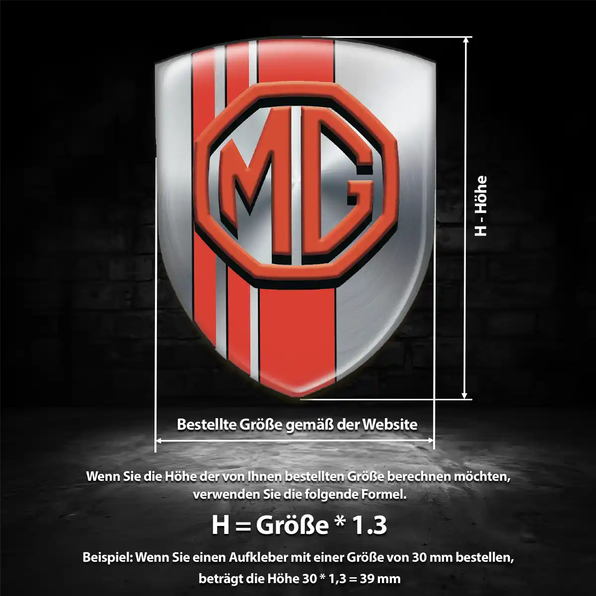 MG Wappen Aufkleber Emblem Luxus-Edition
