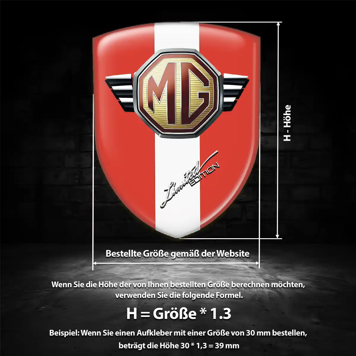 MG Wappen Aufkleber Emblem Markenedition