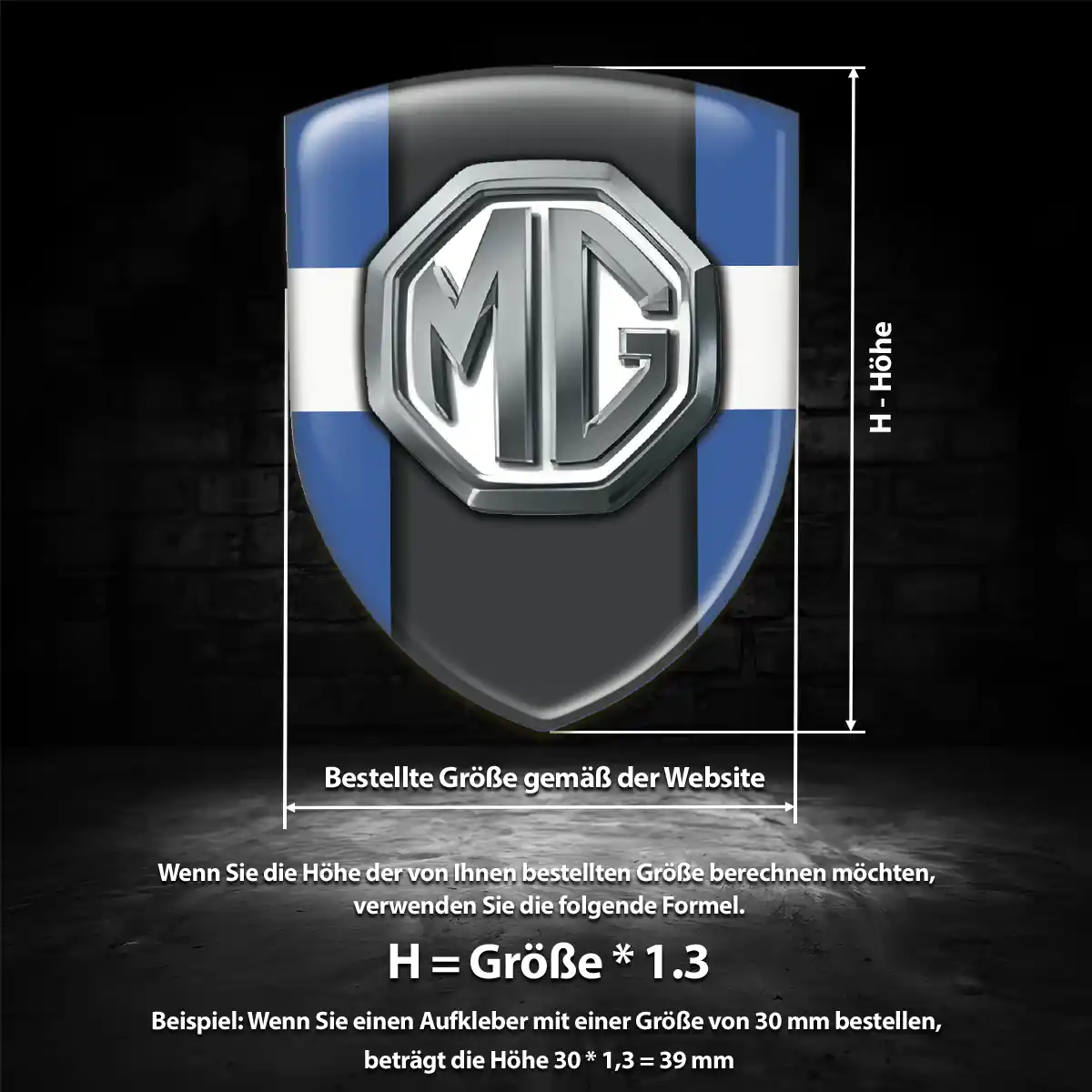 MG Wappen Aufkleber Emblem Modernes Design