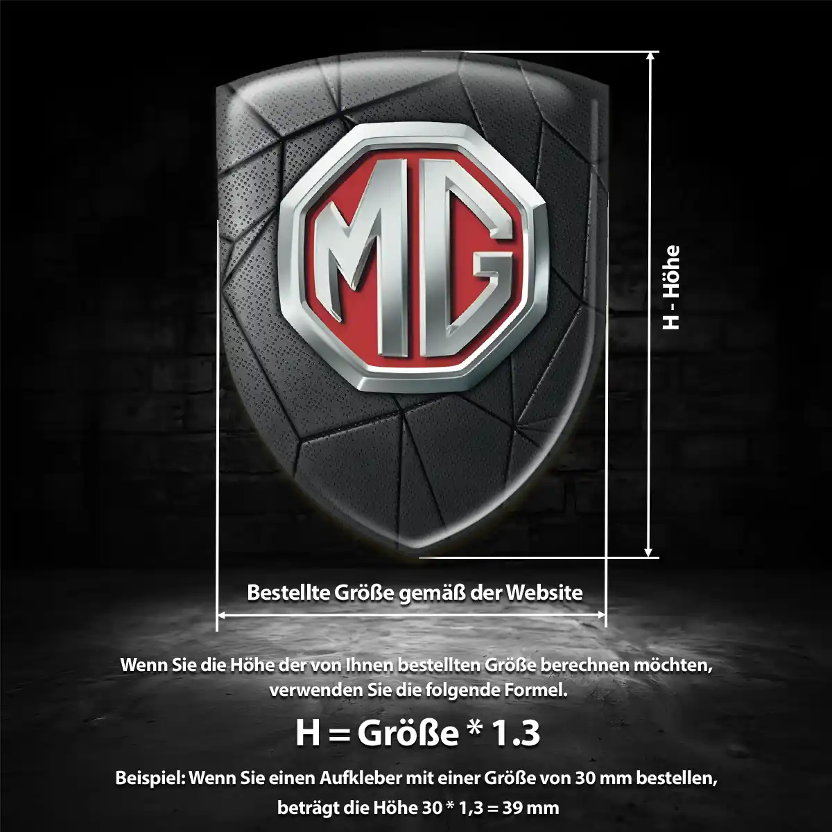 MG Wappen Aufkleber Emblem Premium-Edition