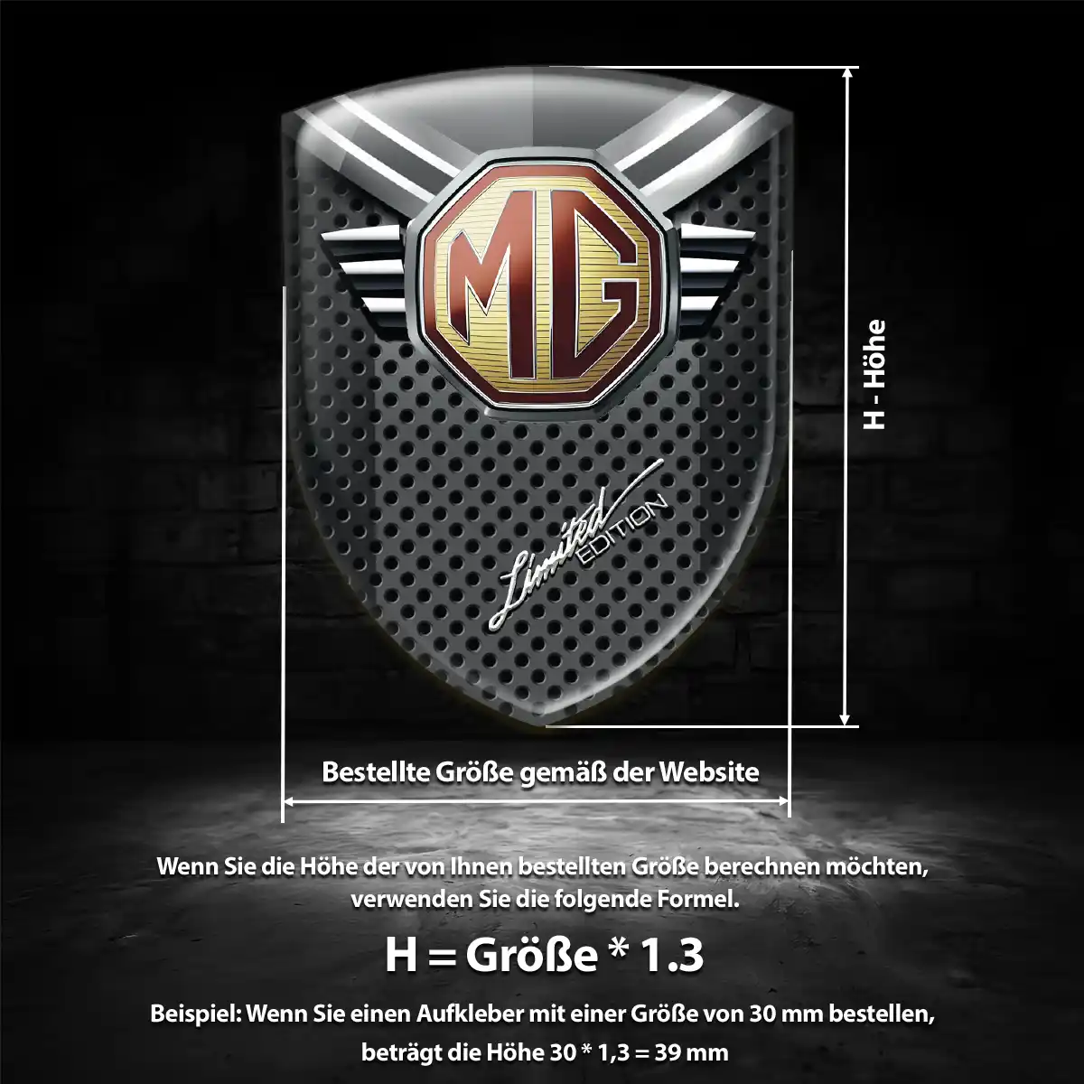 MG Wappen Aufkleber Emblem Premiumqualität