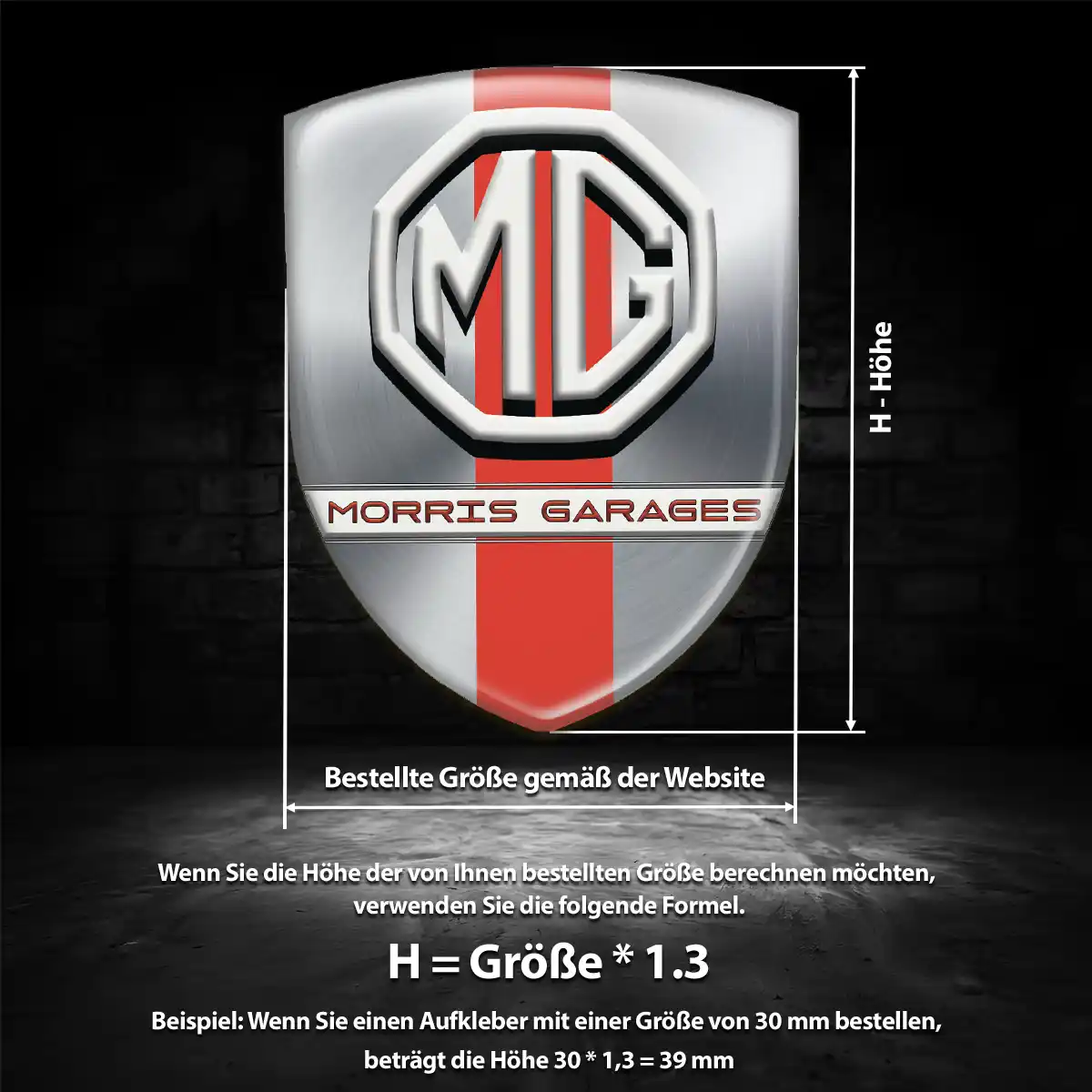 MG Wappen Aufkleber Erstklassige Qualität
