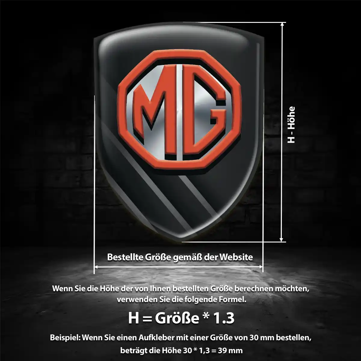 MG Wappen Aufkleber Modernes Design