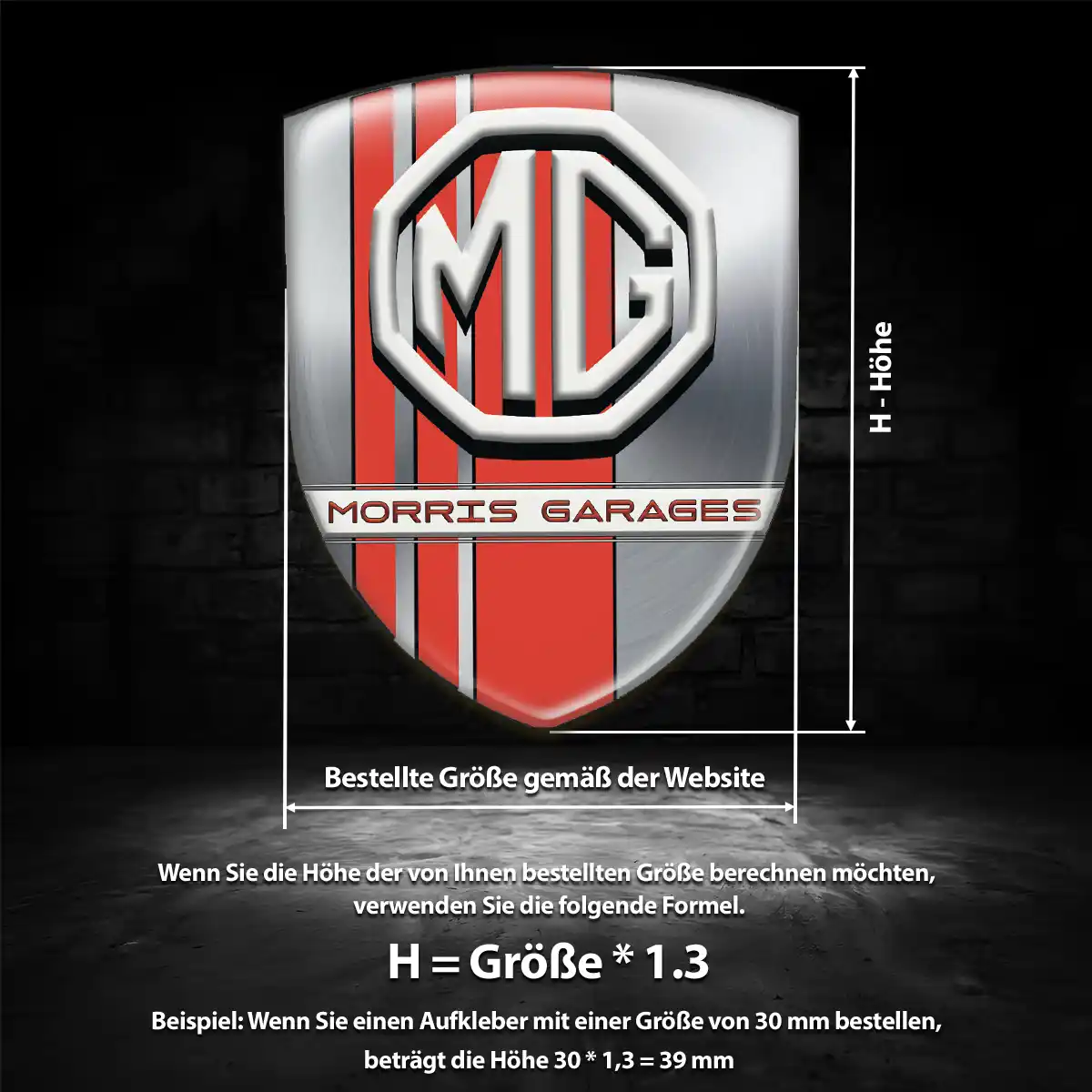 MG Wappen Aufkleber Premium-Edition