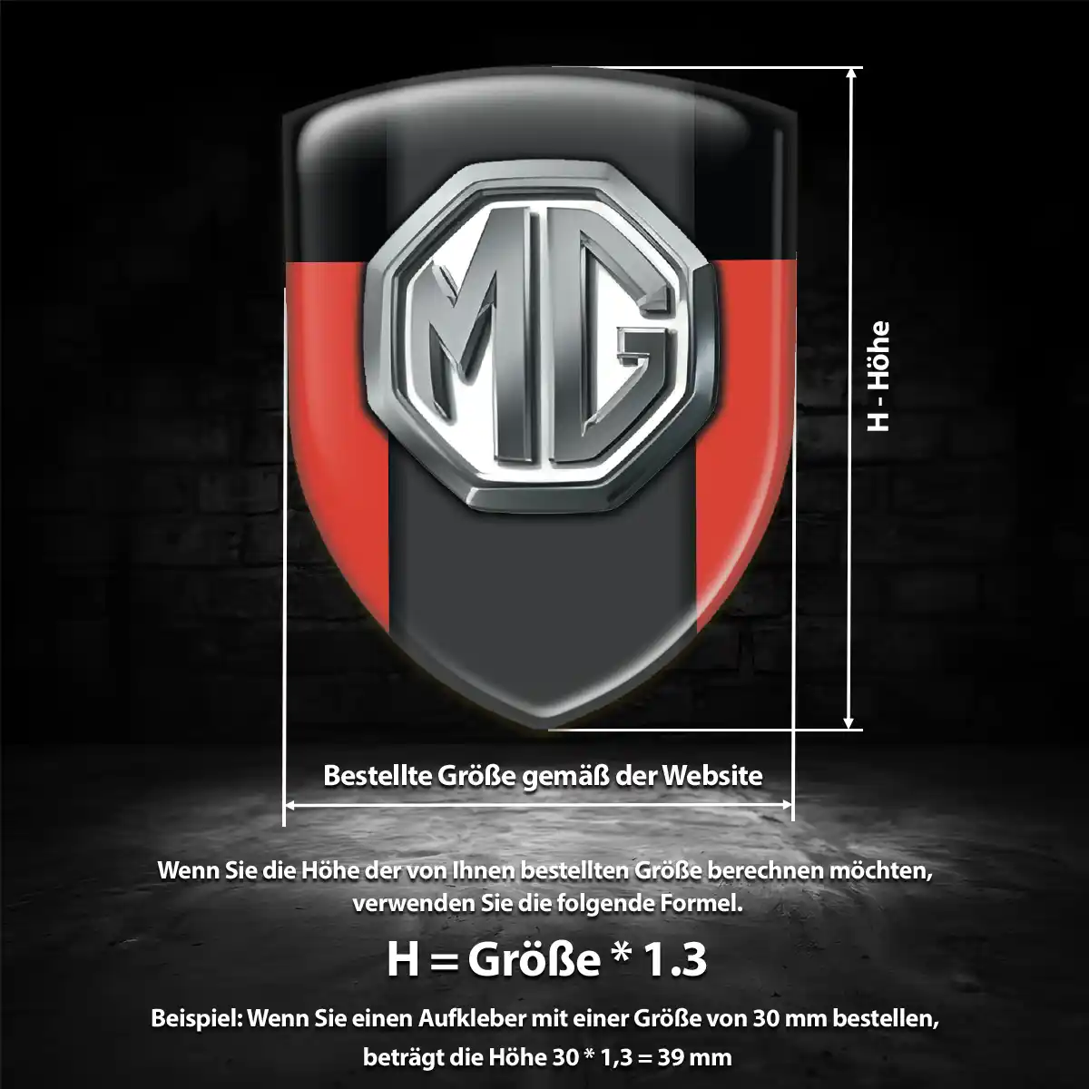 MG Wappen Aufkleber Premiumqualität
