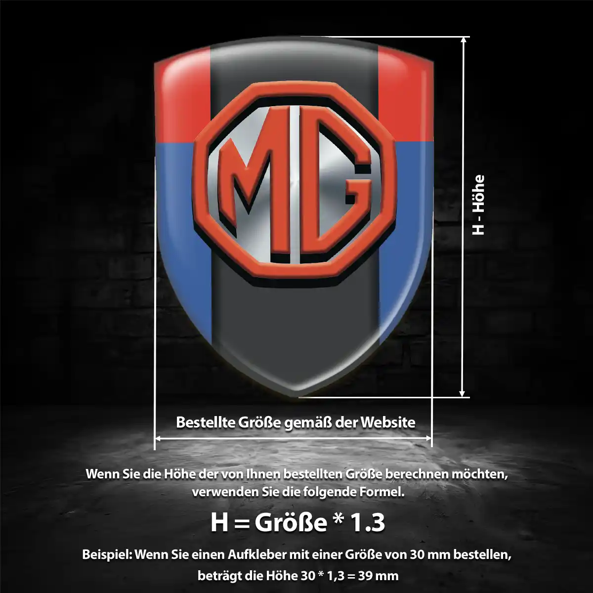 MG Wappen Aufkleber Stilvolles Design