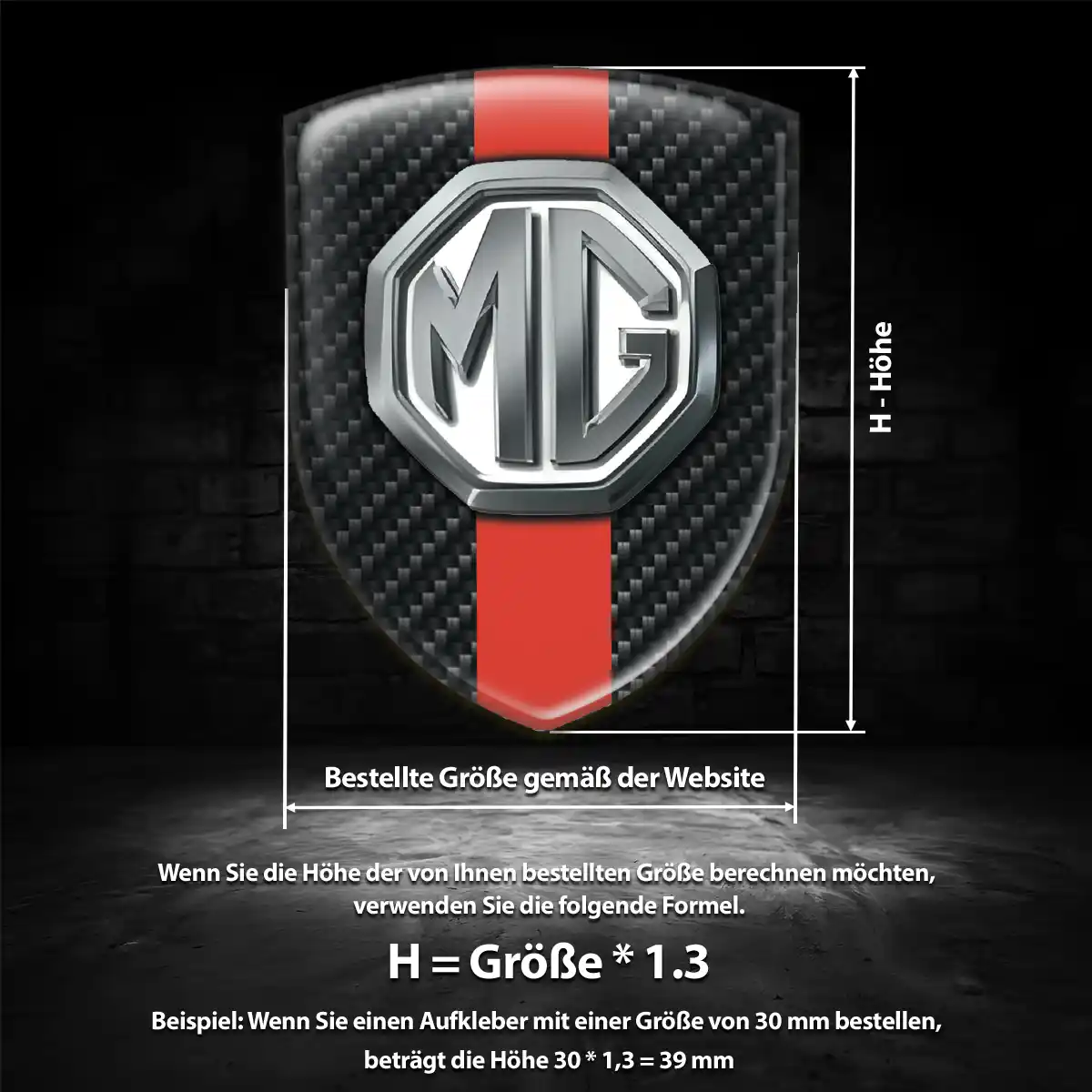 MG Wappen Aufkleber Tuningfahrzeug