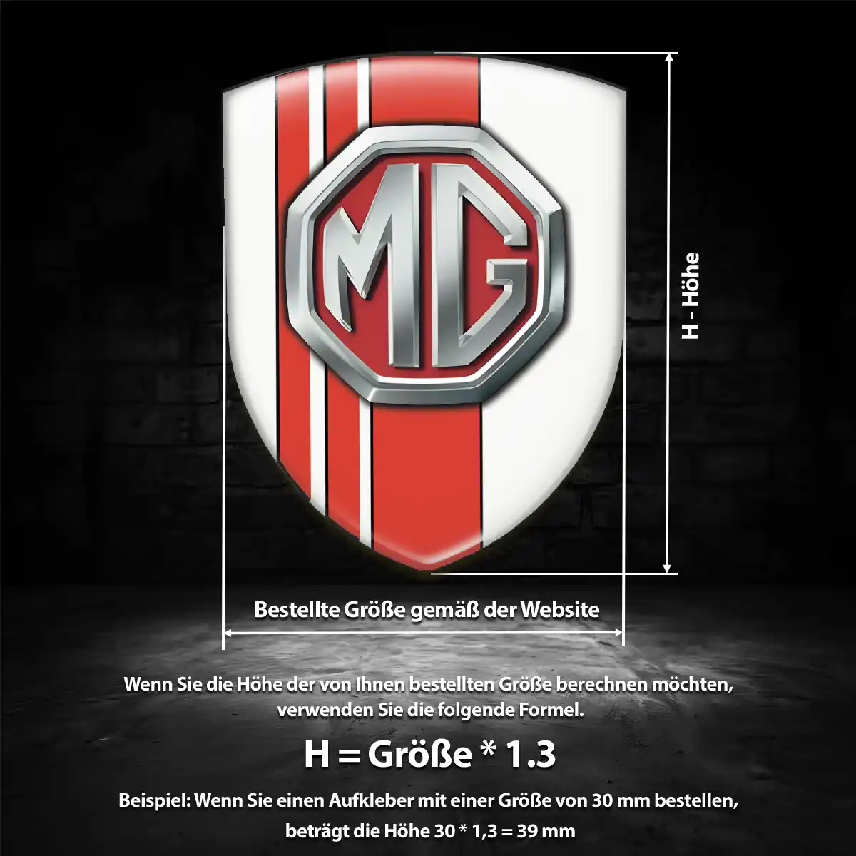 MG Wappen Emblem Aufkleber Auto Elegantes Design