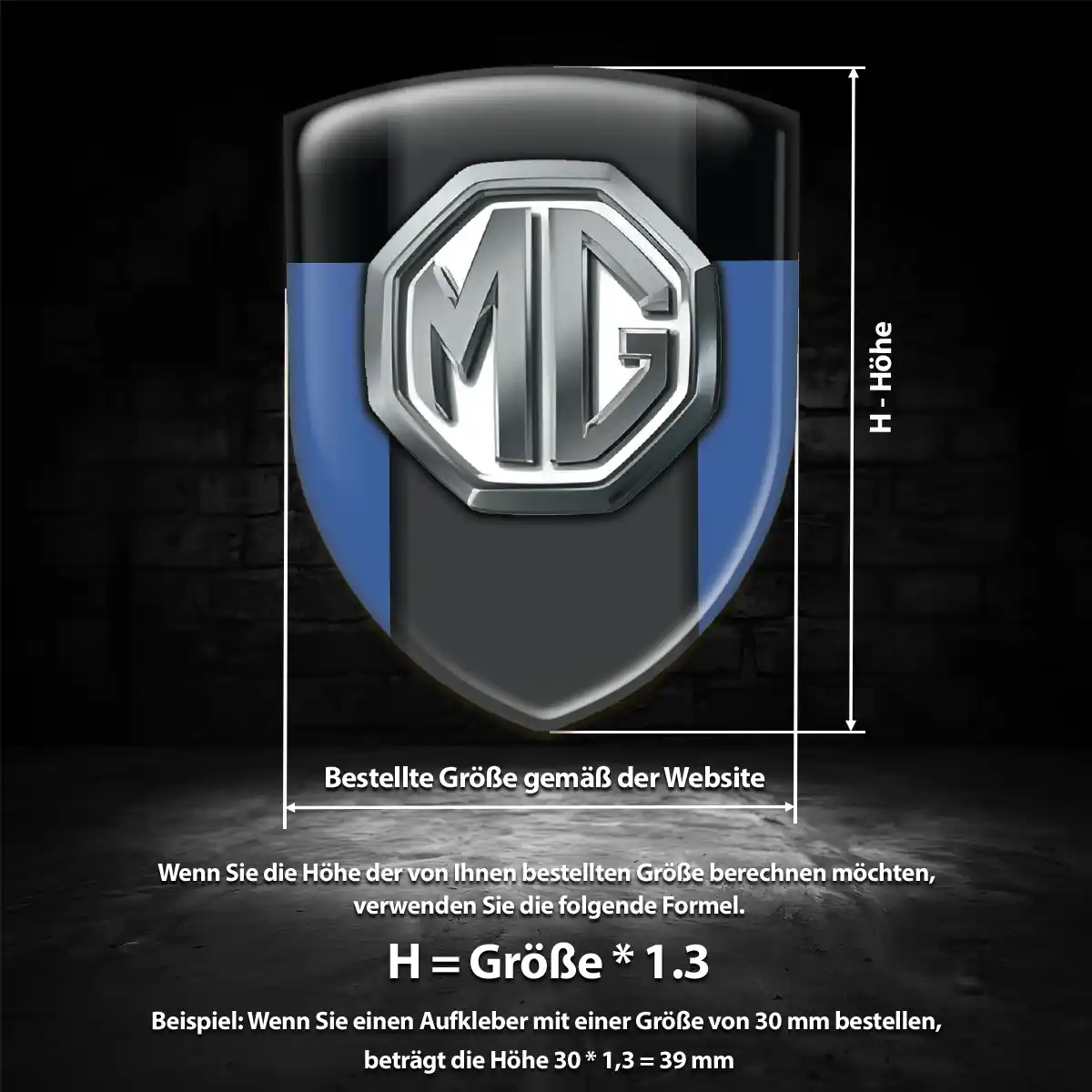 MG Wappen Emblem Aufkleber Auto Exterieurdesign