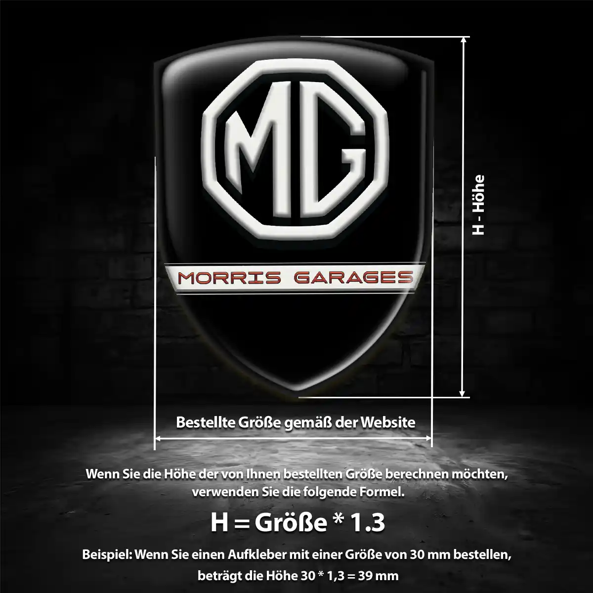MG Wappen Emblem Aufkleber Auto Hohe Qualität