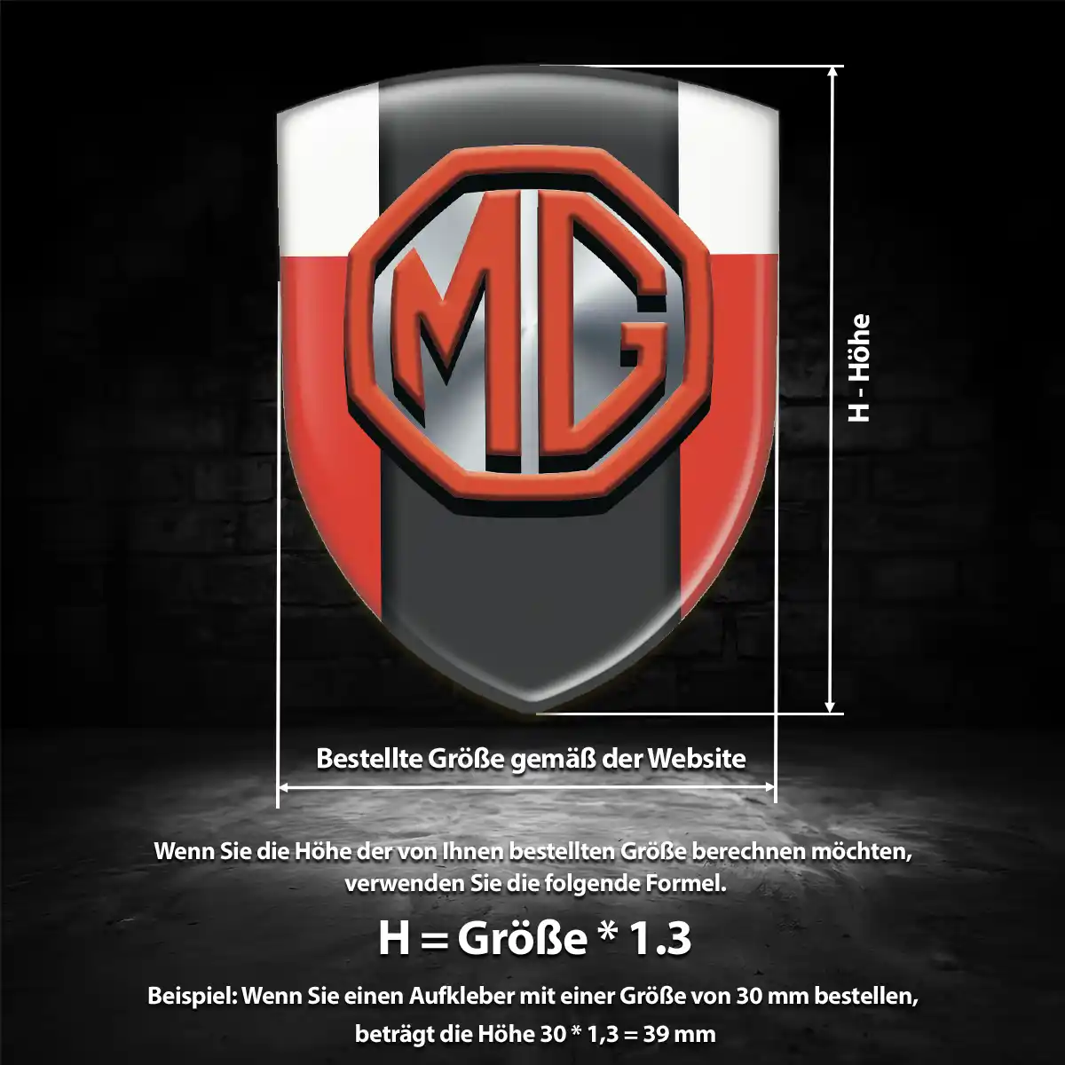 MG Wappen Emblem Aufkleber Auto Interieurdesign