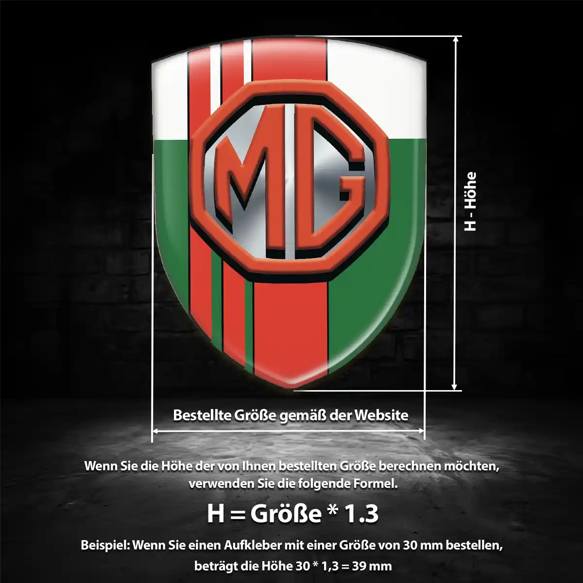 MG Wappen Emblem Aufkleber Auto Luxus-Edition