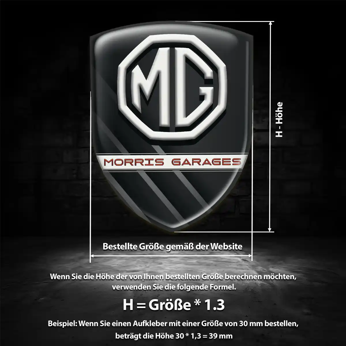 MG Wappen Emblem Aufkleber Auto Markenedition