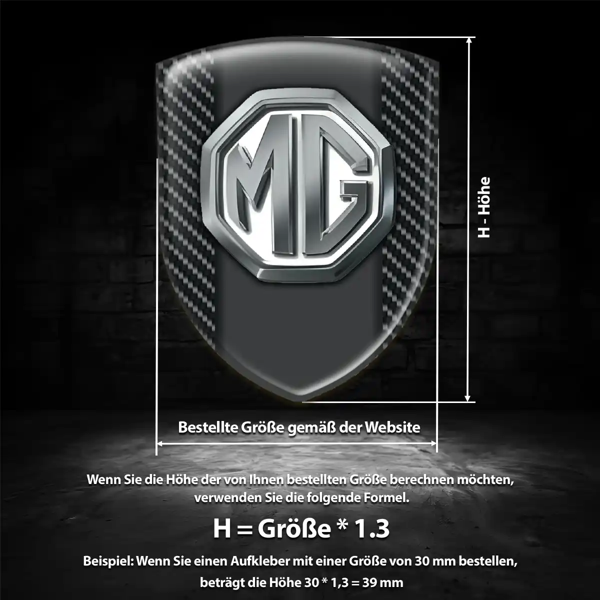 MG Wappen Emblem Aufkleber Auto Premiumqualität