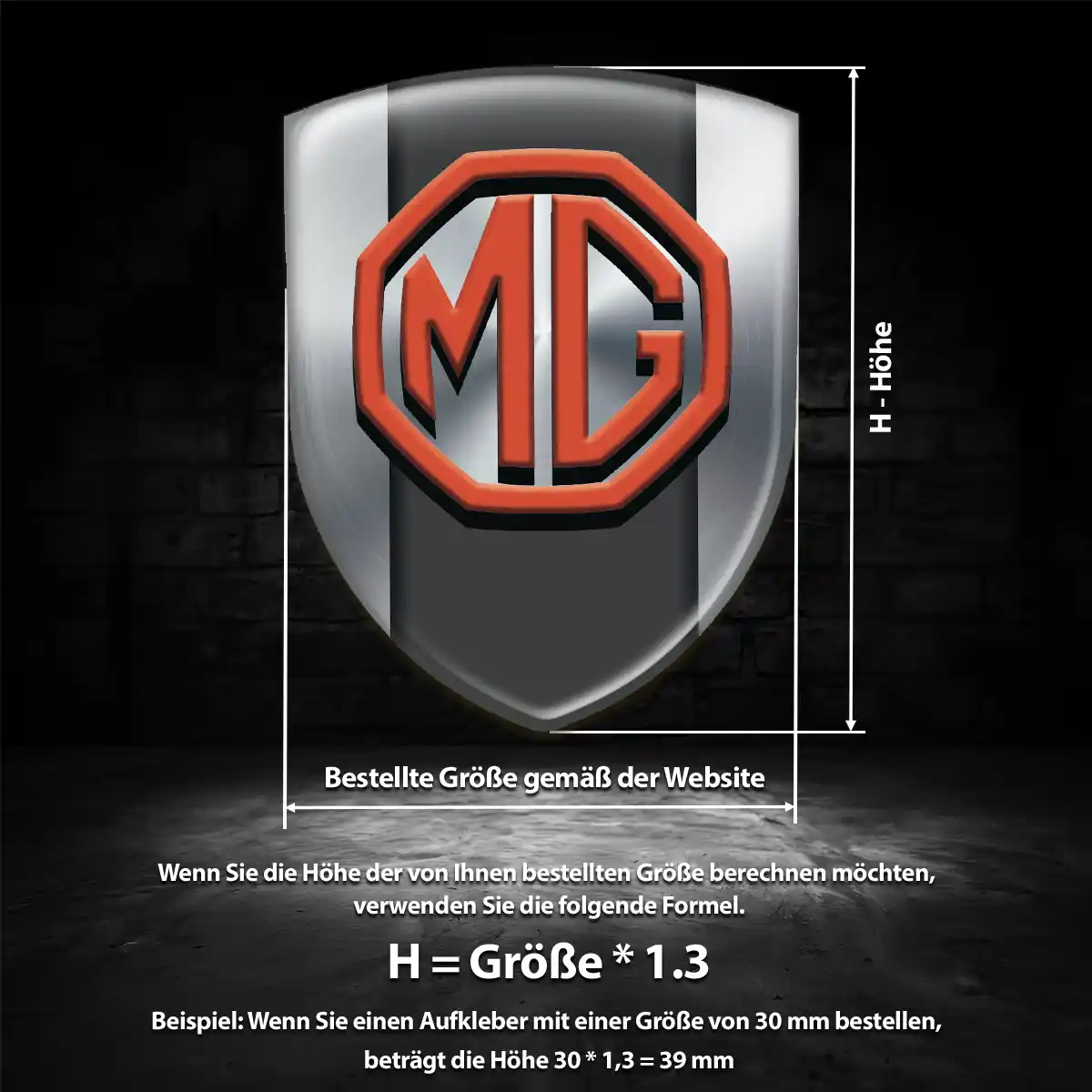 MG Wappen Emblem Aufkleber Elegantes Design