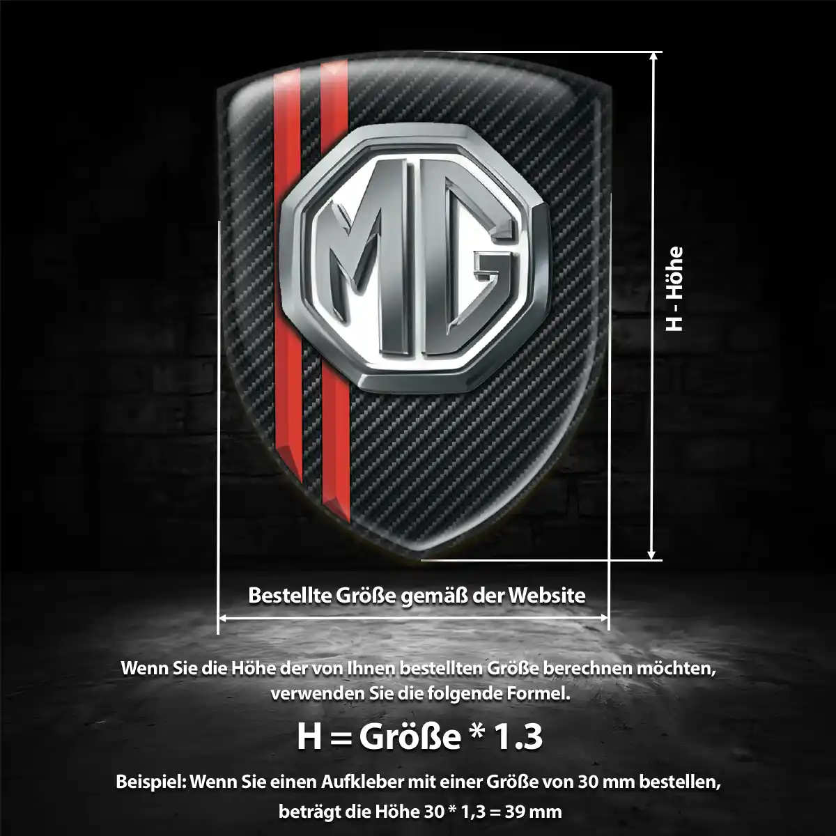 MG Wappen Emblem Aufkleber Exterieurdesign
