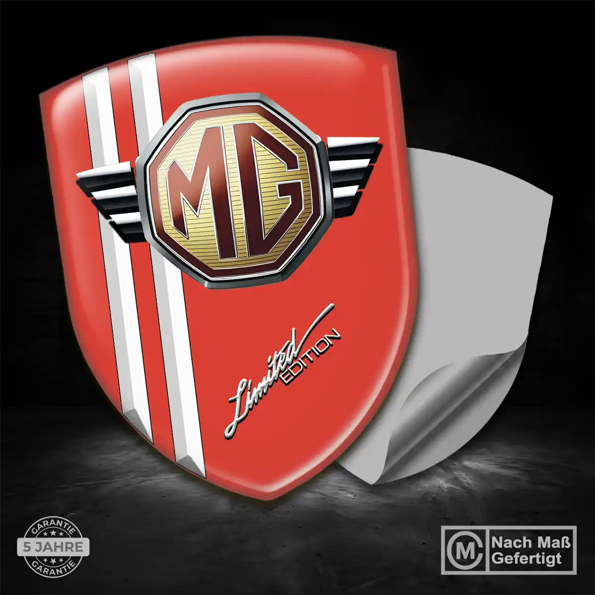 MG Wappen Emblem Aufkleber Hochwertiges Harz
