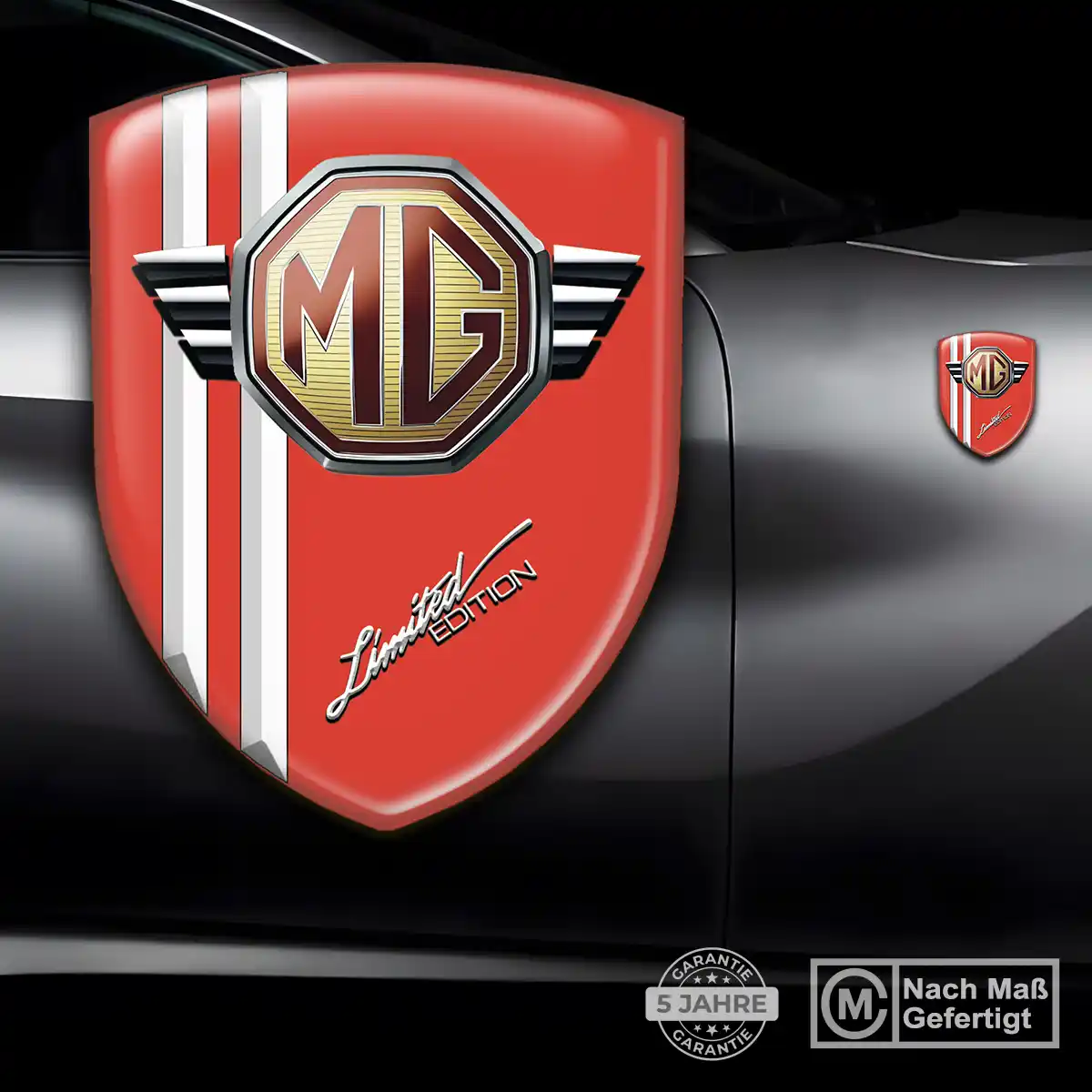MG Wappen Emblem Aufkleber Hochwertiges Harz