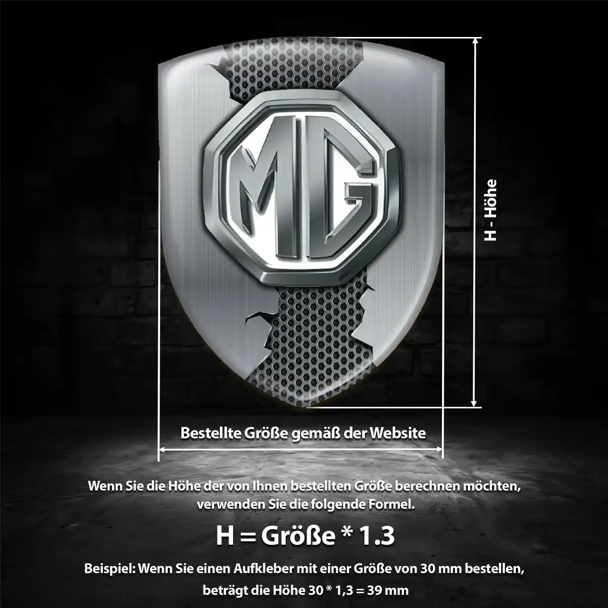 MG Wappen Emblem Aufkleber Hohe Qualität