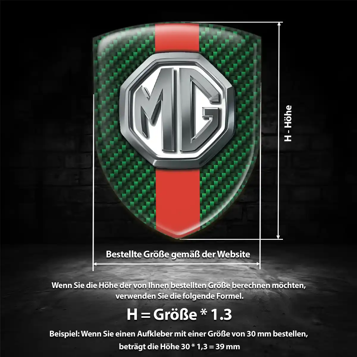 MG Wappen Emblem Aufkleber Limitierte Auflage