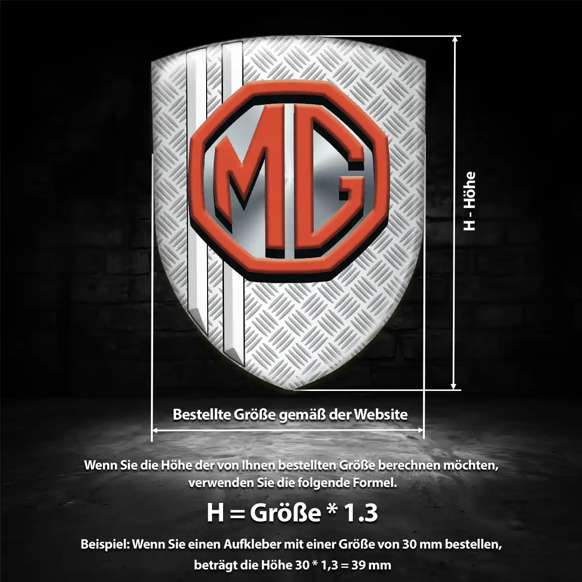 MG Wappen Emblem Aufkleber Luxus-Edition