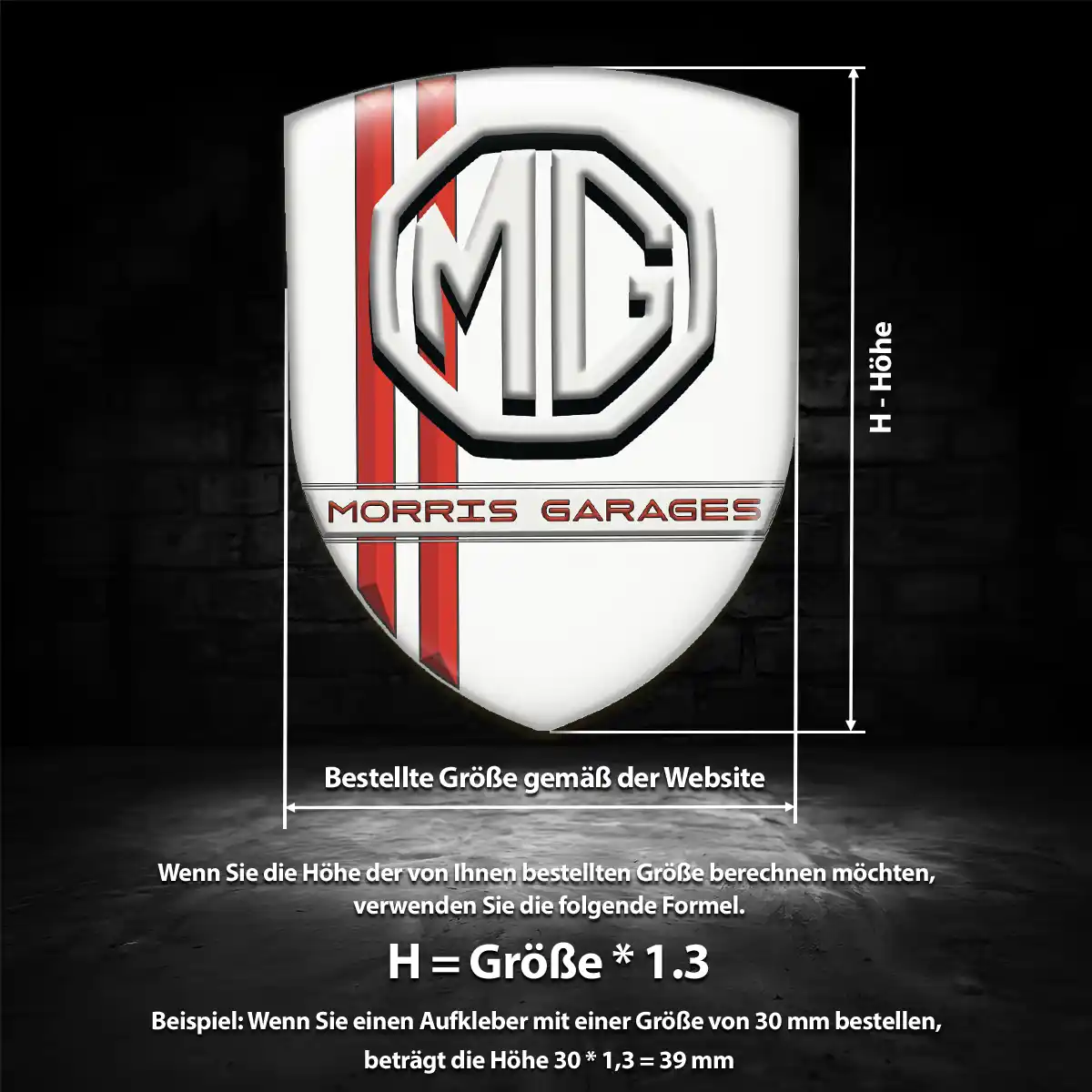 MG Wappen Emblem Aufkleber Modernes Design