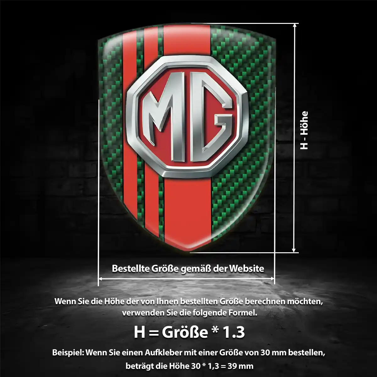 MG Wappen Emblem Aufkleber Premium-Edition
