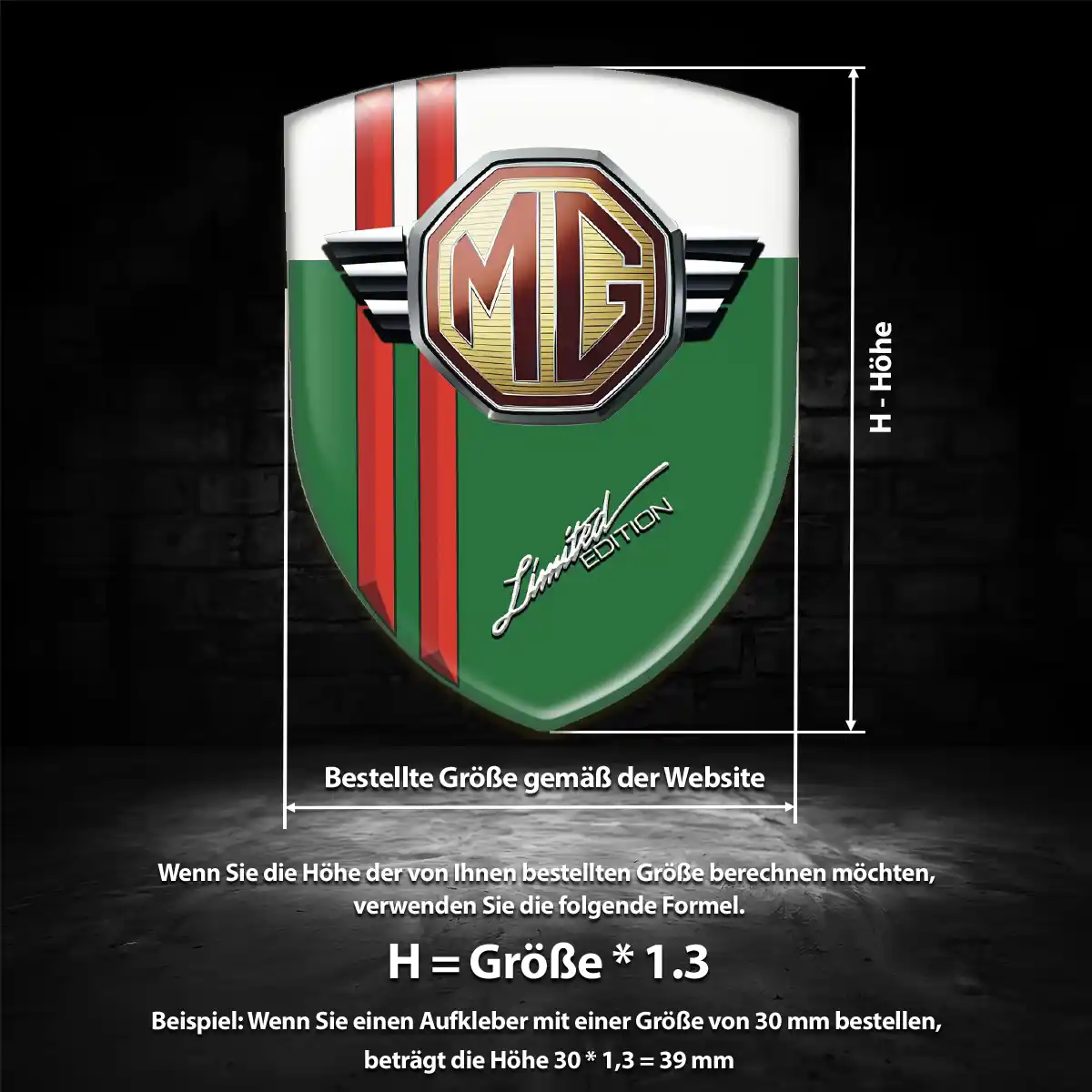 MG Wappen Emblem Aufkleber Premiumqualität