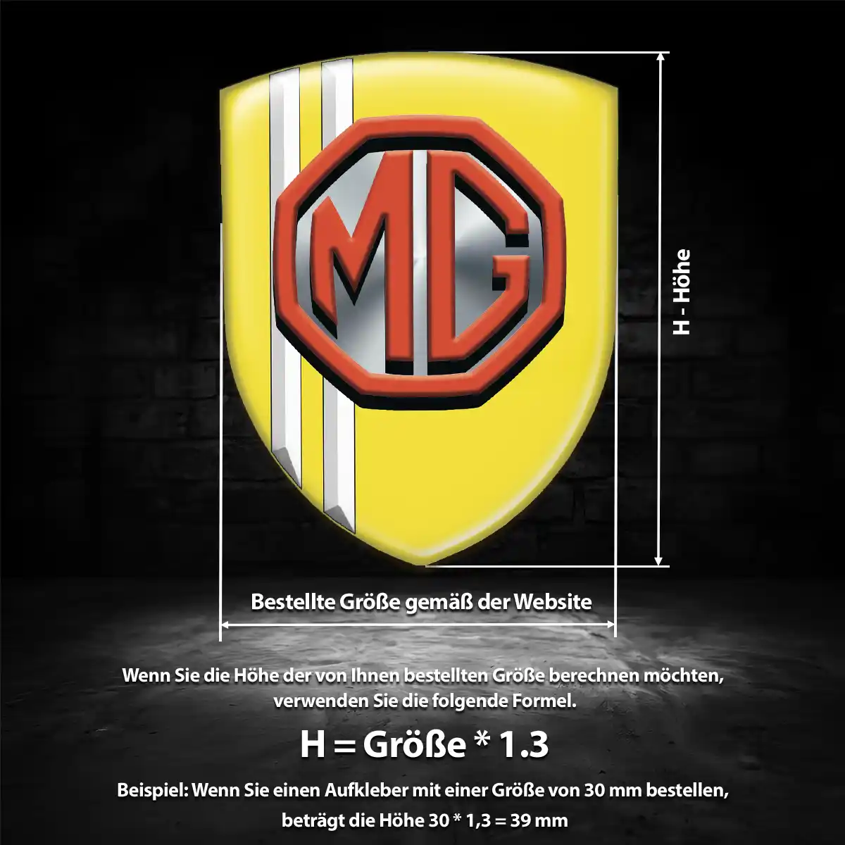 MG Wappen Emblem Aufkleber Stilvolles Design