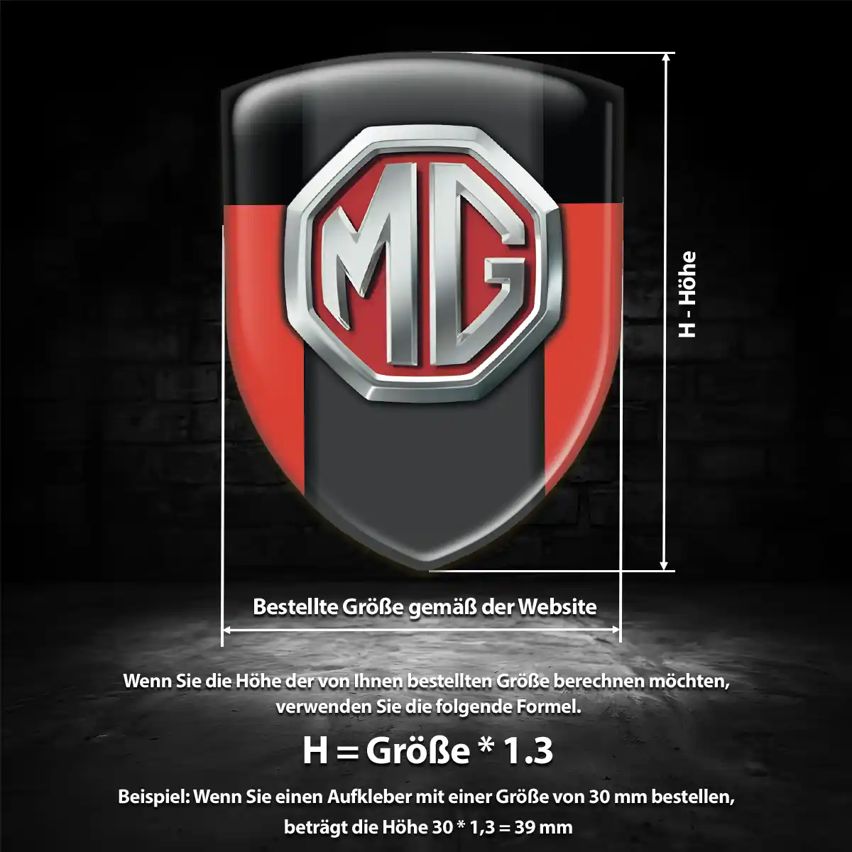 MG Wappen Emblem Ausdrucksstarkes Design