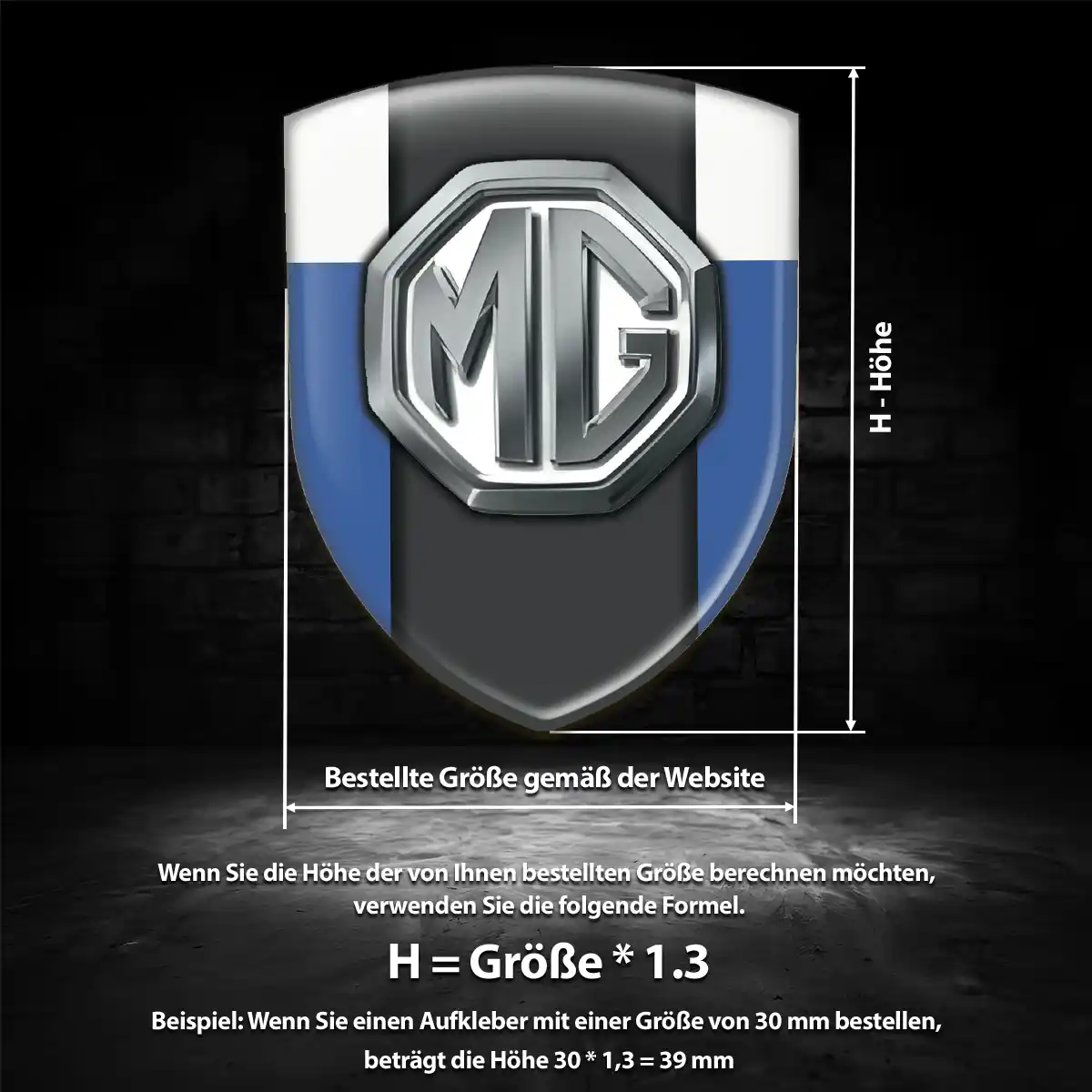 MG Wappen Emblem Auto Hochwertiges Harz