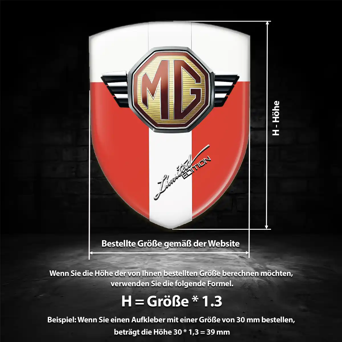 MG Wappen Emblem Auto Premium-Edition