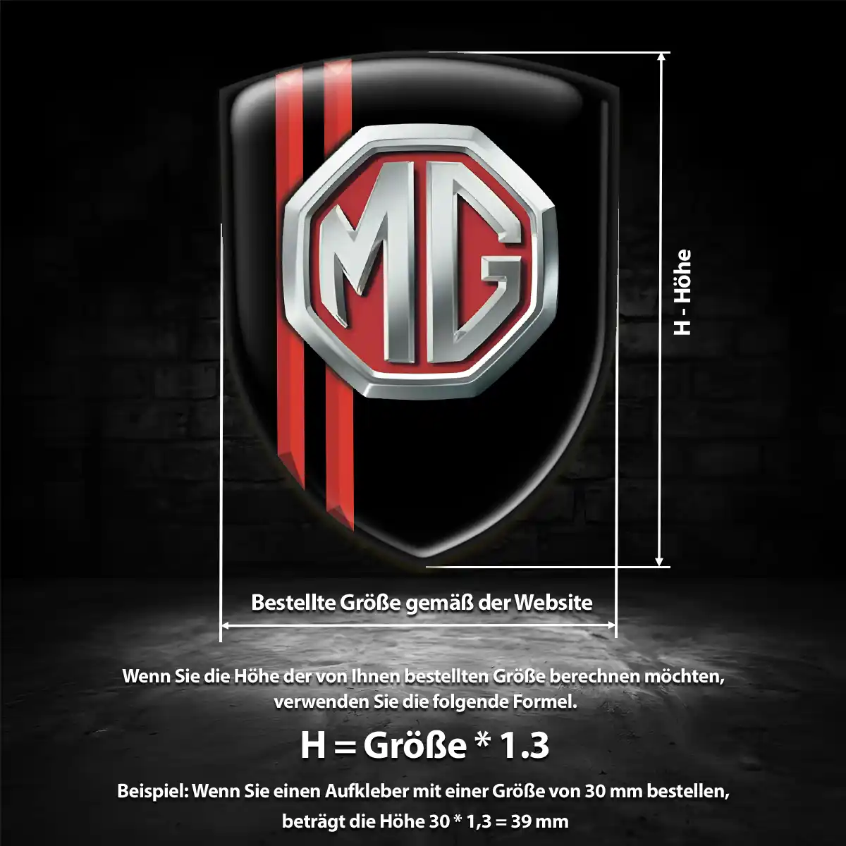 MG Wappen Emblem Hochwertiges Harz