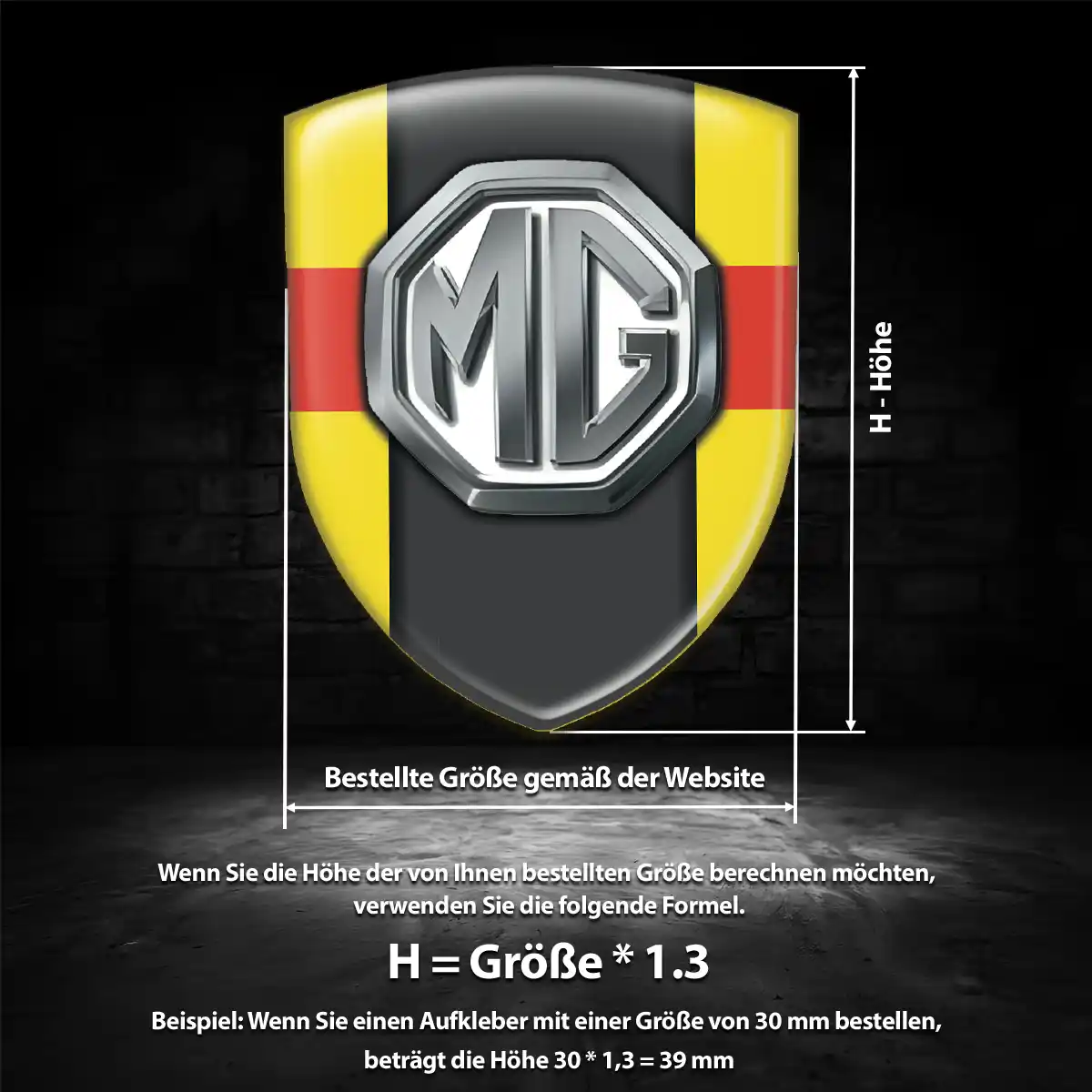 MG Wappen Emblem Interieurdesign