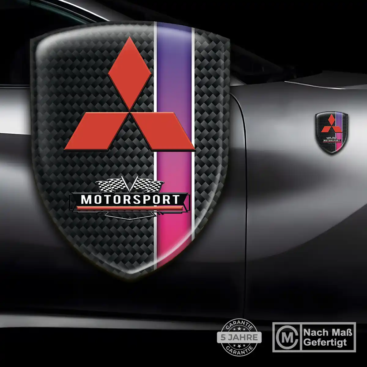 Mitsubishi 3D Gel Aufkleber Auto Hochwertiges Harz