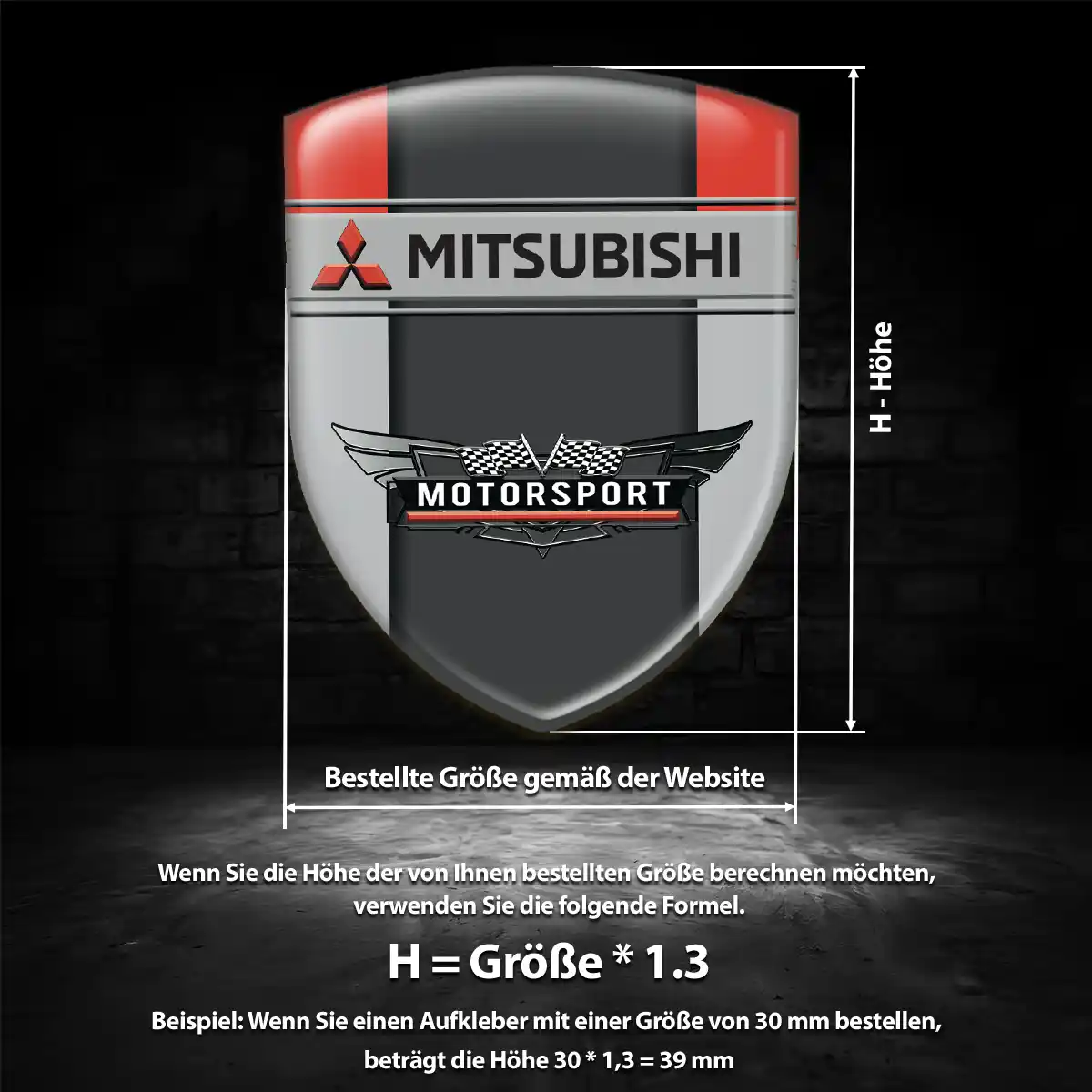 Mitsubishi 3D Gel Aufkleber Auto Limitierte Auflage