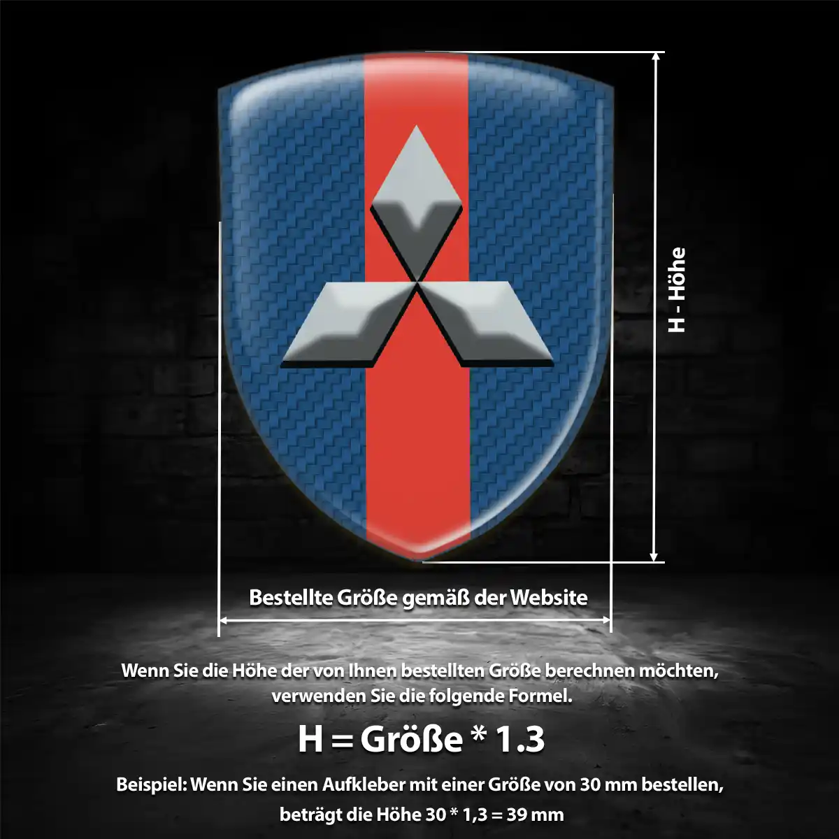 Mitsubishi 3D Gel Aufkleber Auto Premium-Edition