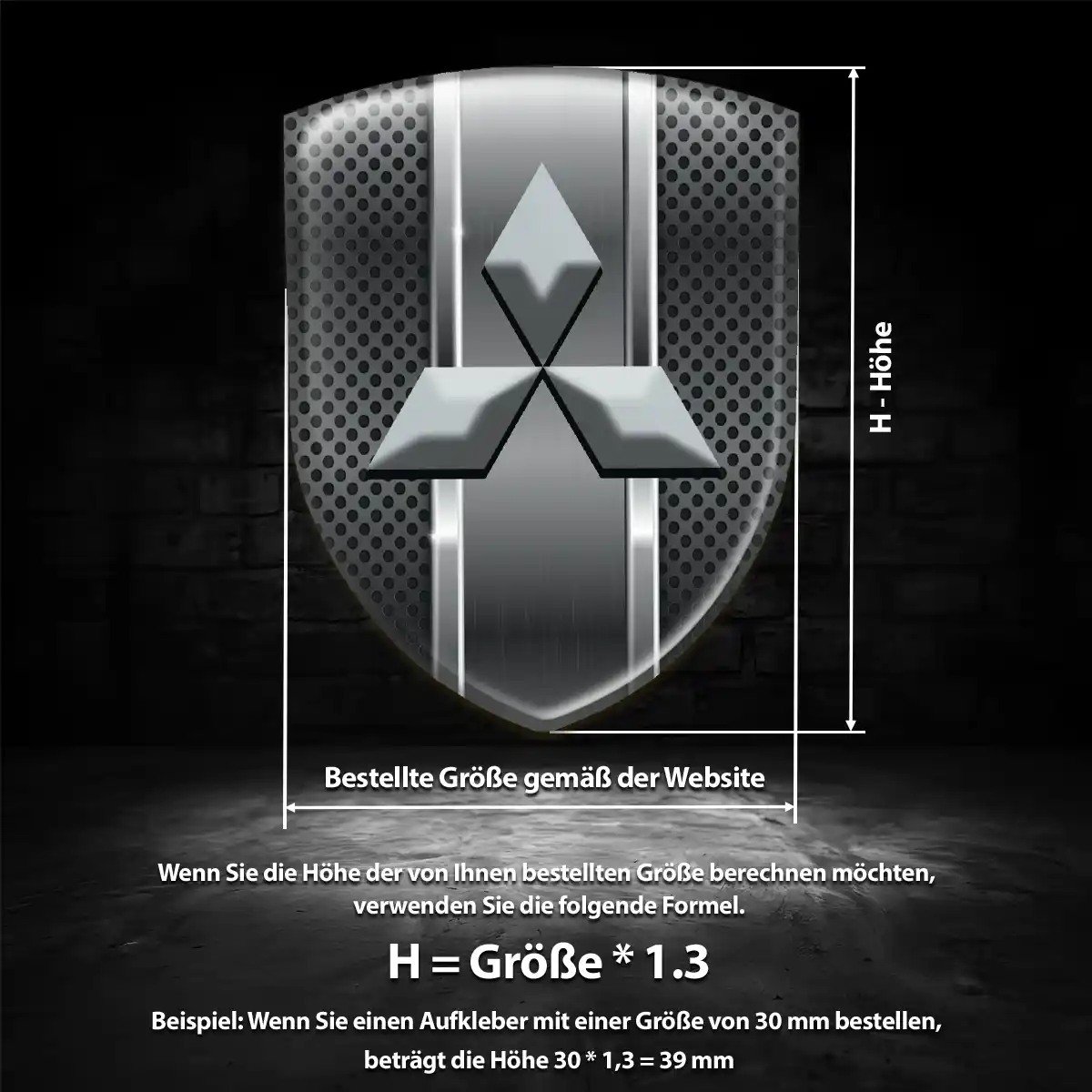 Mitsubishi 3D Gel Aufkleber Auto Premiumqualität