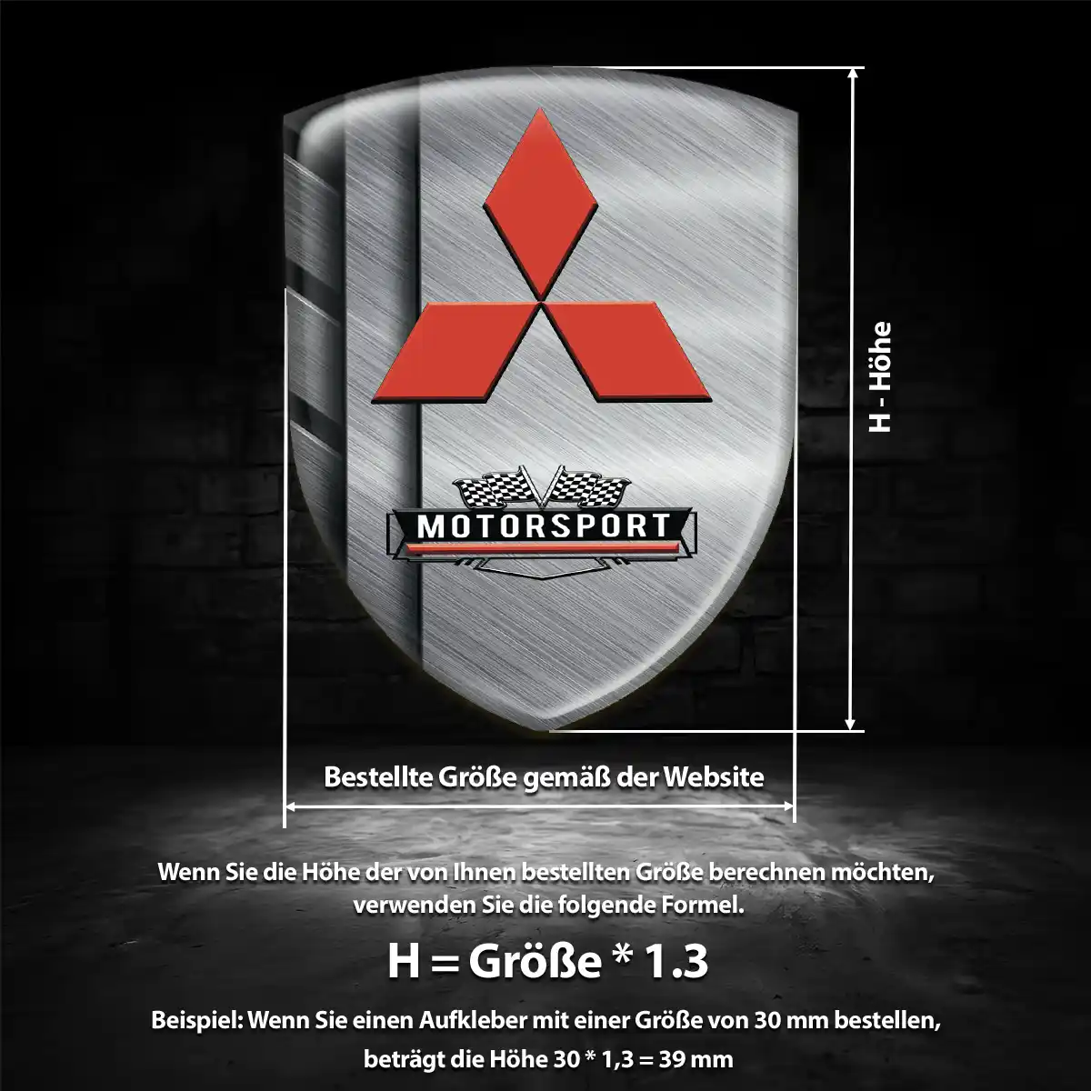 Mitsubishi 3D Gel Aufkleber Auto Stilvolles Design