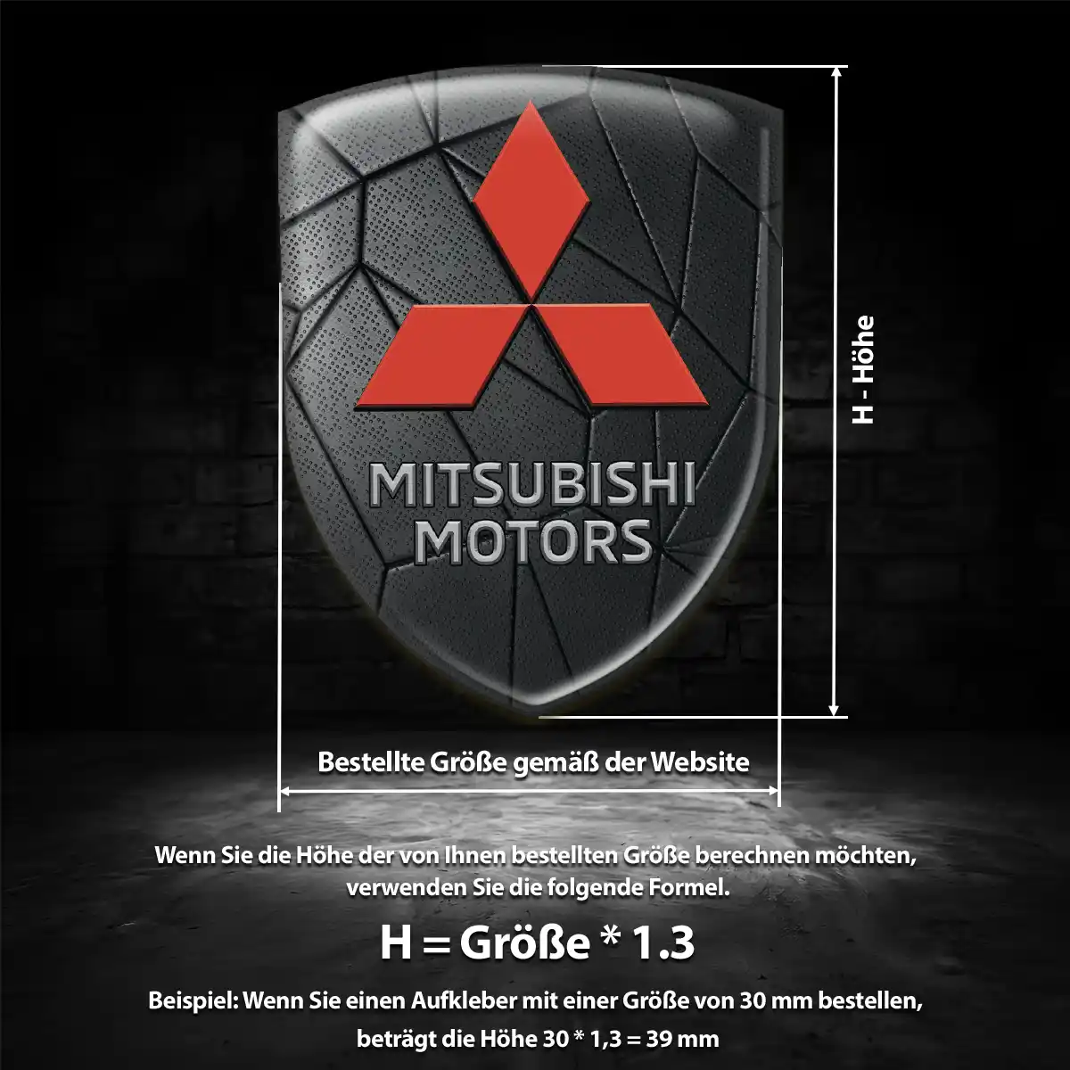 Mitsubishi 3D Gel Aufkleber Emblem Auto Hochwertiges Harz