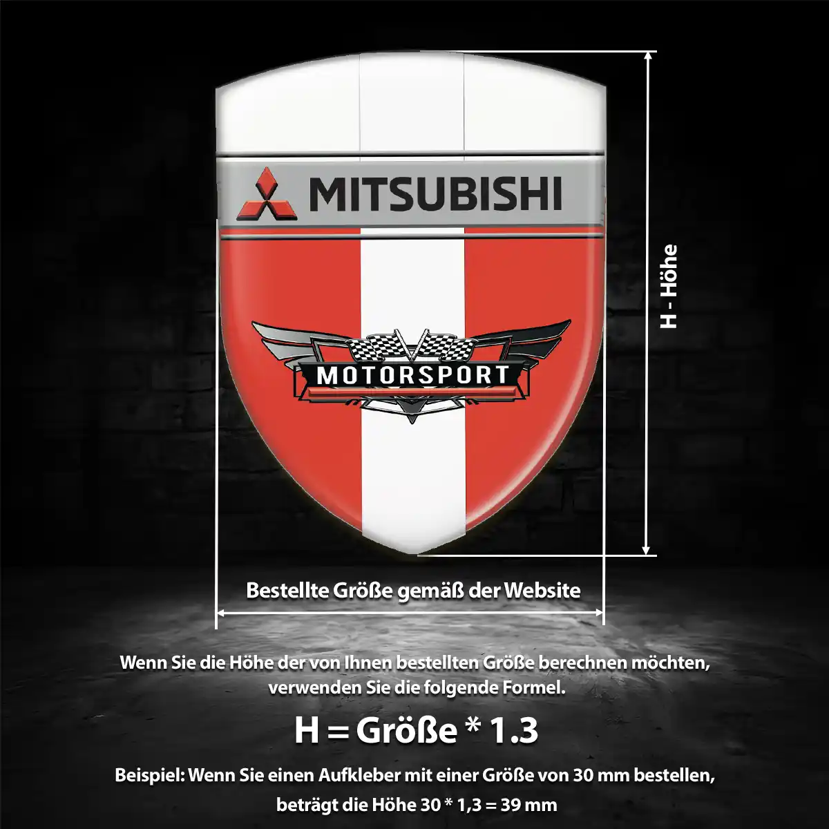Mitsubishi 3D Gel Aufkleber Emblem Auto Interieurdesign