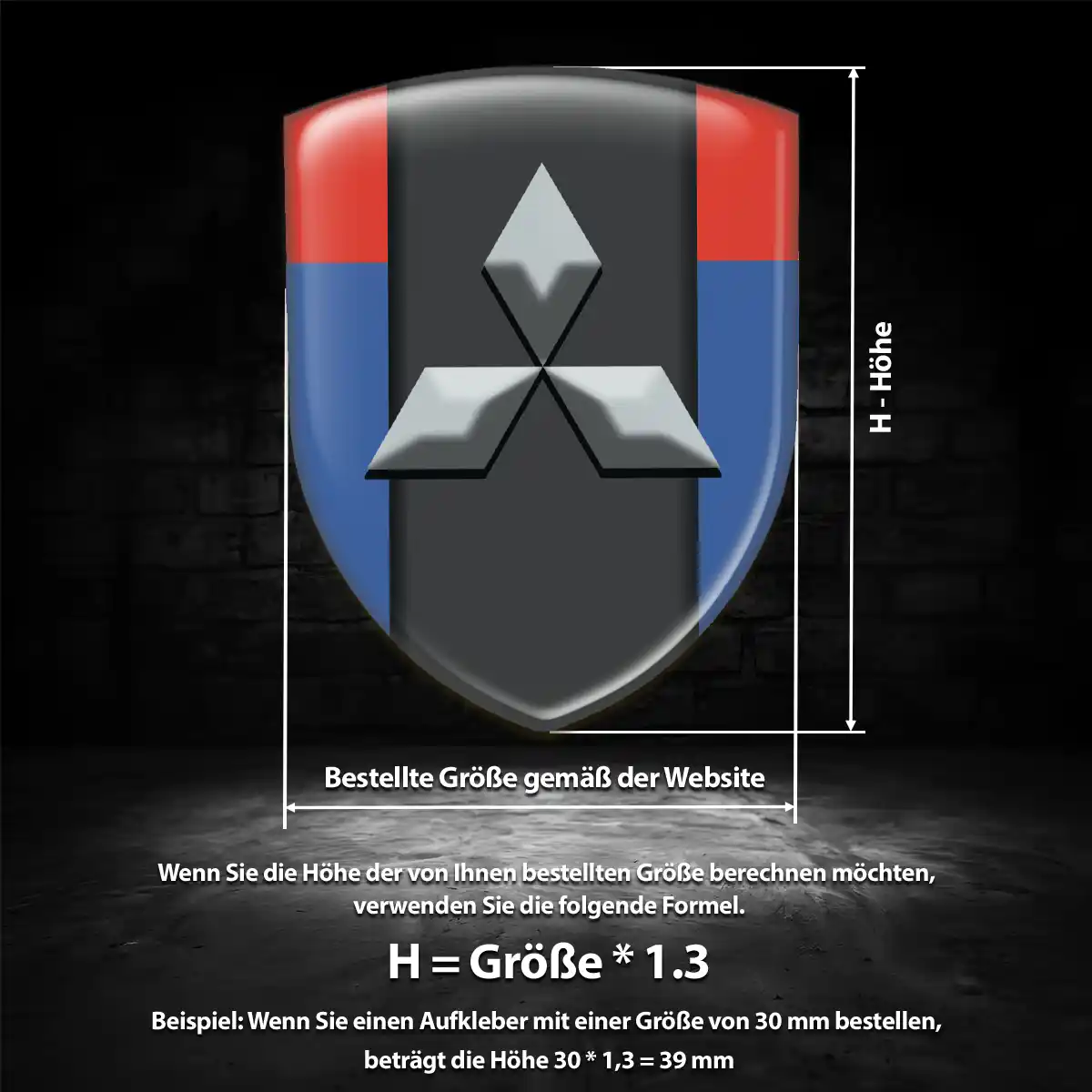 Mitsubishi 3D Gel Aufkleber Emblem Auto Limitierte Auflage