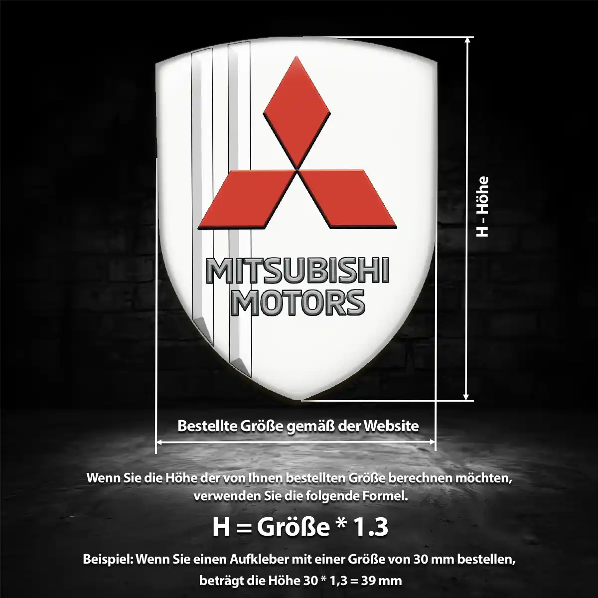 Mitsubishi 3D Gel Aufkleber Emblem Auto Premium-Edition