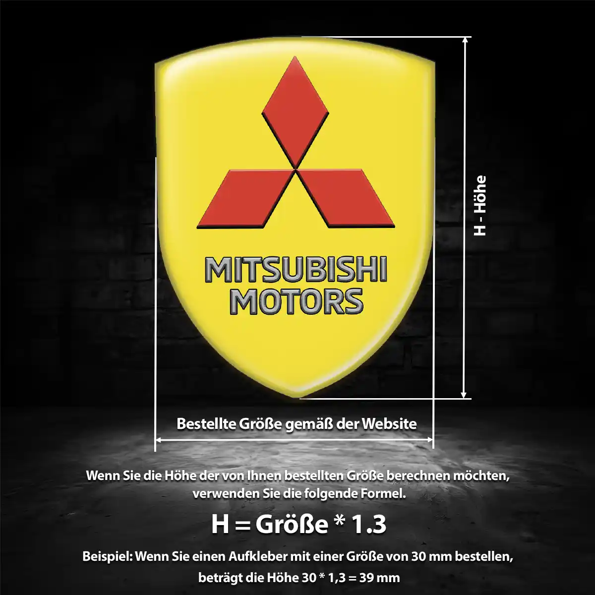 Mitsubishi 3D Gel Aufkleber Emblem Exterieurdesign