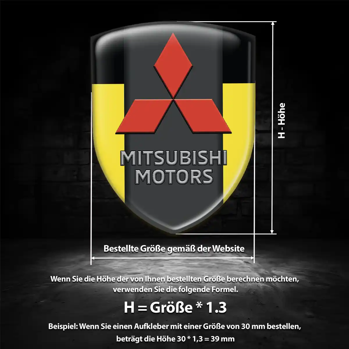 Mitsubishi 3D Gel Aufkleber Emblem Hohe Qualität