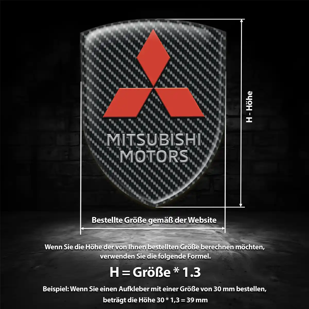 Mitsubishi 3D Gel Aufkleber Emblem Limitierte Auflage