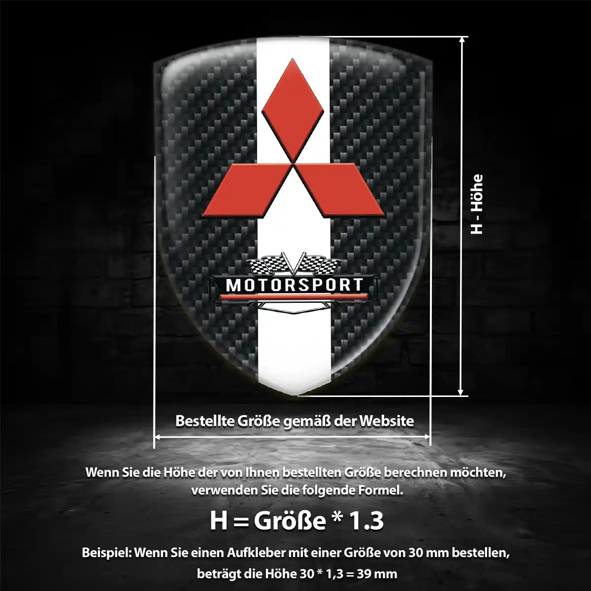 Mitsubishi 3D Gel Aufkleber Emblem Premium-Edition